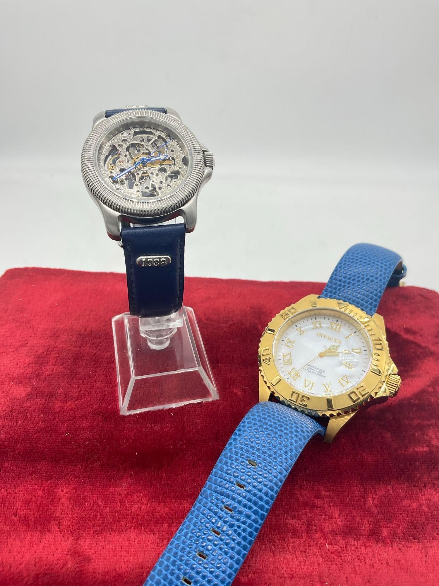 2x Invicta watches/ Invicta skeleton 17j 30m & Invicta Professional 660ft-200M Chrongraph: c-5280 Both watches are running 