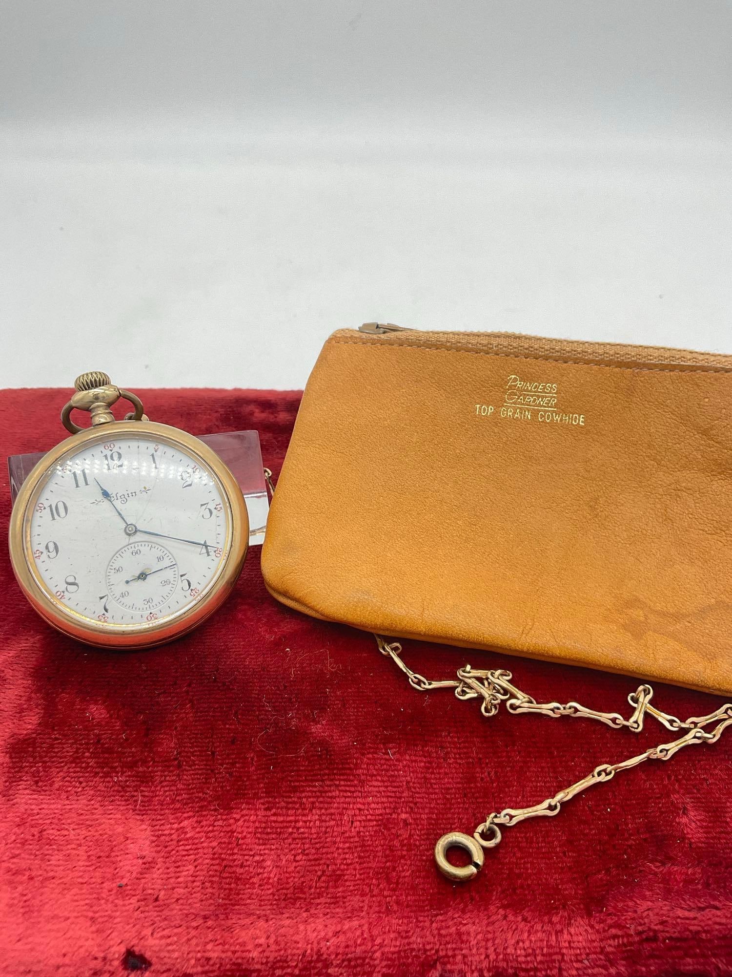 Antique 1904 Elgin 15J Grade 260 size 12s Gold plated Pocket watch Serial # 10447698 (1 of 4)