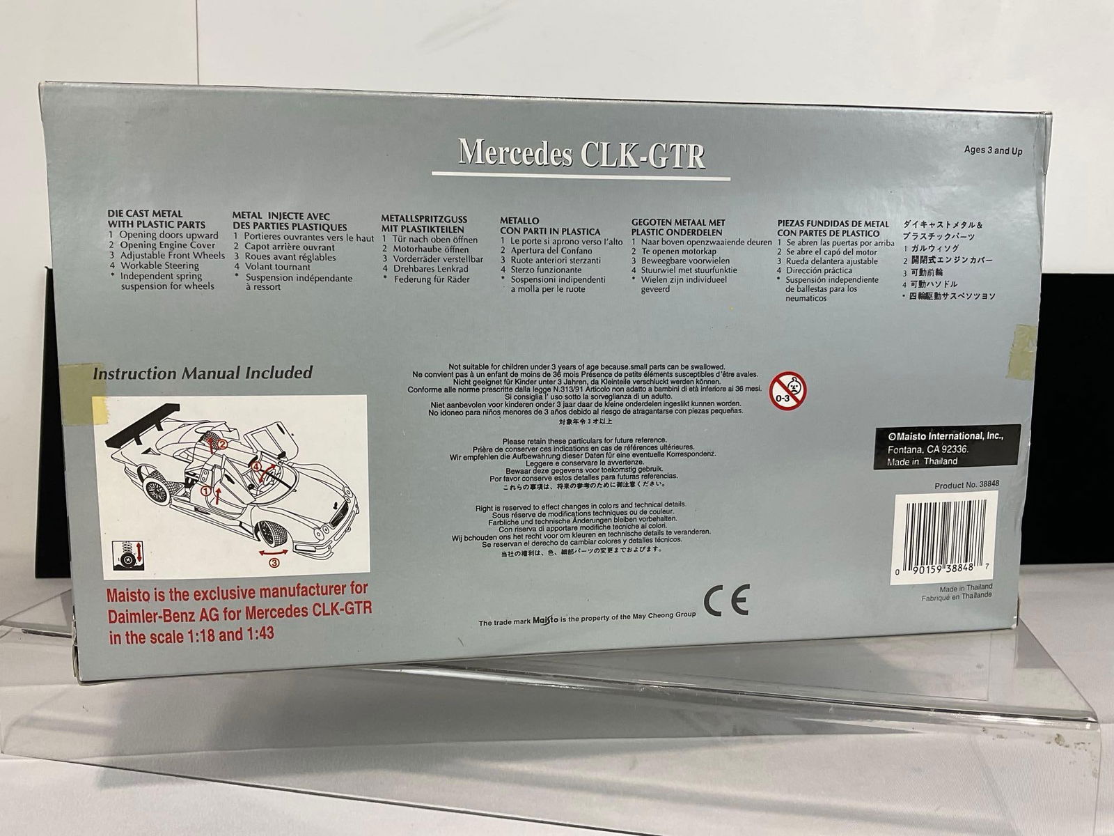 Maisto GT Racing 1997 Mercedes CLK-GTR FIA GT Champ 1/18 Scale Diecast Car Model orig box - 3