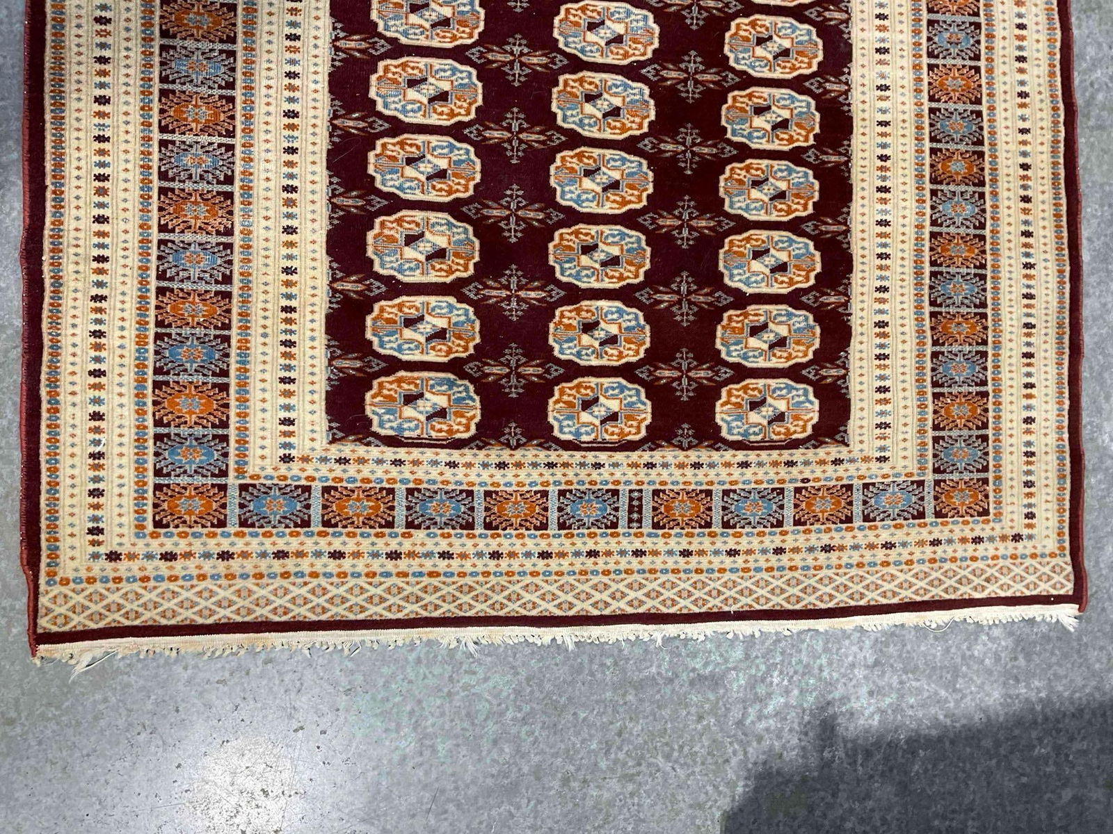 Vintage Pakistani Bokhara? Red & Ivory Wool Pile Area Rug. Measures 71" x 49" Very Good Cond. - 3