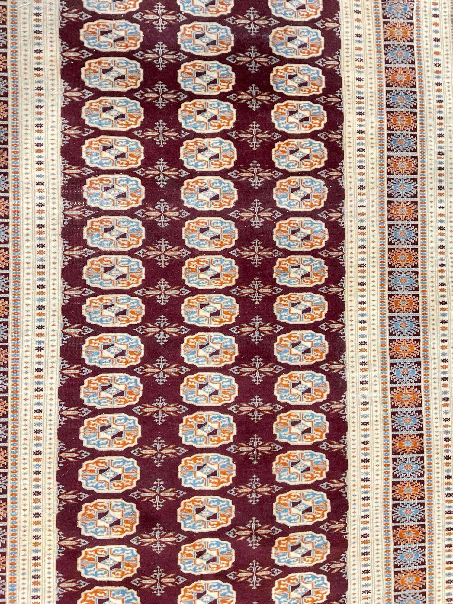 Vintage Pakistani Bokhara? Red & Ivory Wool Pile Area Rug. Measures 71" x 49" Very Good Cond. - 4