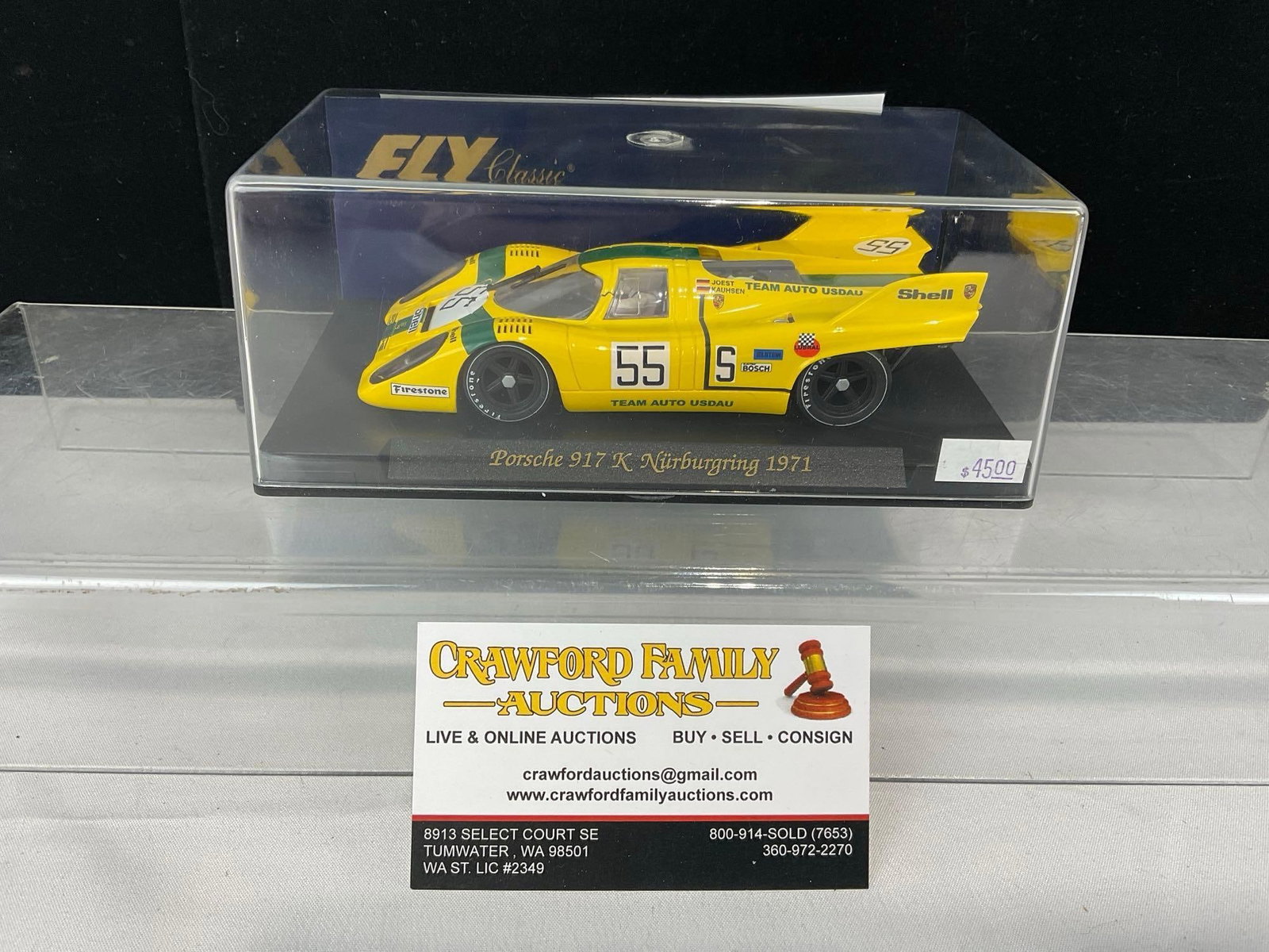 Fly Classic Porsche 917-K Nurburgring 1971, 1/43 Scale Diecast Car Model orig box: Appears to be in good shape. The piece measures approx 4h x 6w x 4d inches. See pics. E-5420