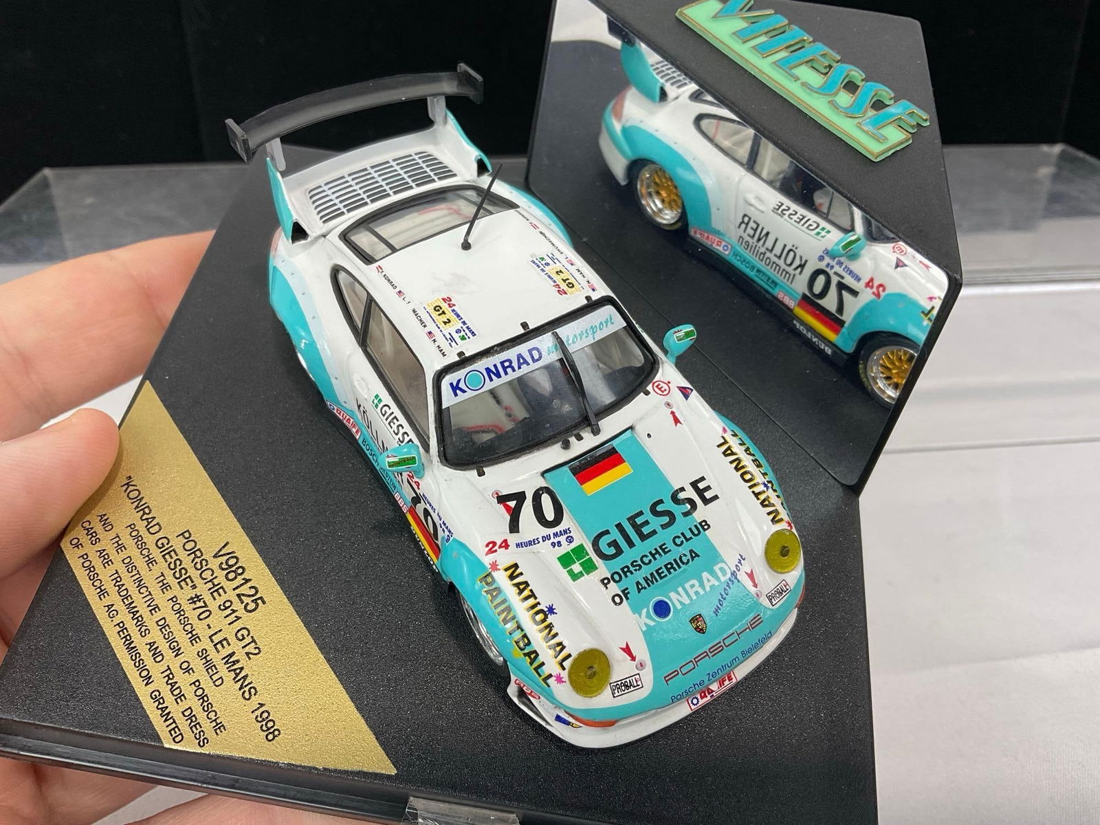 Vitesse Porsche 911 GT2 Konrad Giesse #70 Le Mans 1998, 1/43 Scale Diecast Car Model orig box - 4