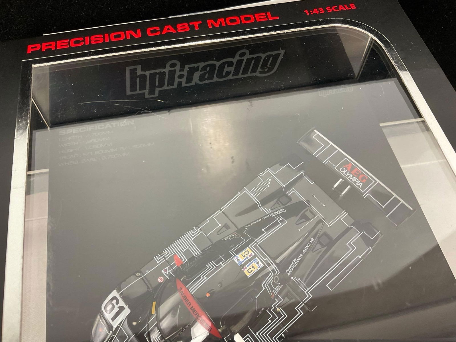 HPI 1988 Sauber Mercedes C9 #61 Le Mans, 1/43 Scale Diecast Car Model orig box - 3