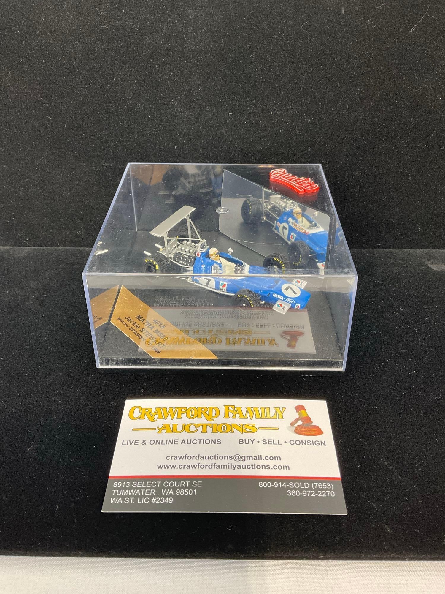 Quartzo Matra MS80 J. Stewart Winner Spanish GP 1969 1/43 Scale Diecast Car Model orig box: Appears to be in good shape. The piece measures approx 3h x 6w x 6d inches. See pics. E-5420