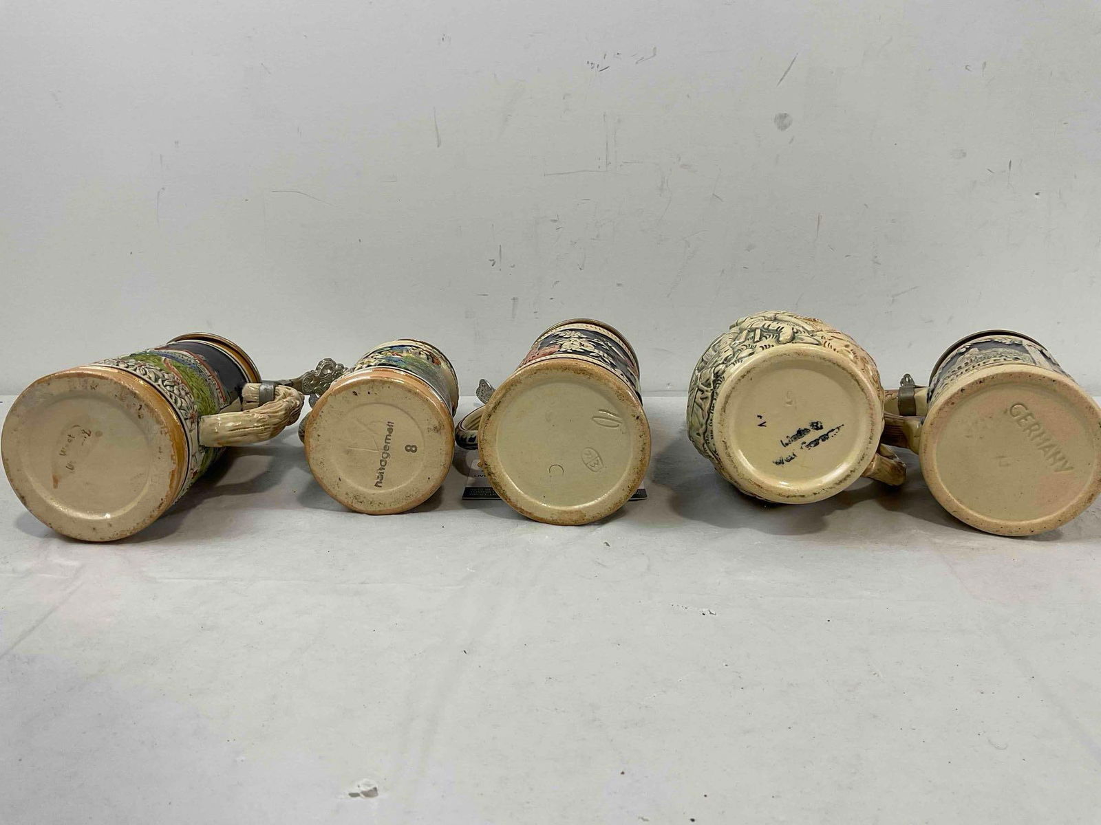 5 pcs Vintage German Ceramic Souvenir Beer Steins. Very Good Condition. See pics. - 6