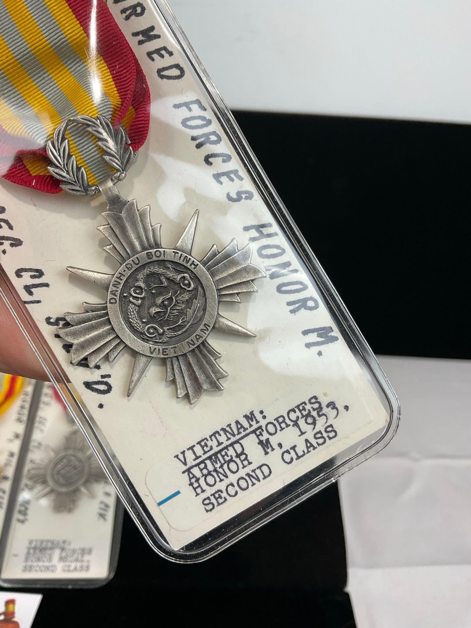 3 Vietnamese Armed Forces Honor Medal 1953, 1x First Class & 2x Second Class - 2