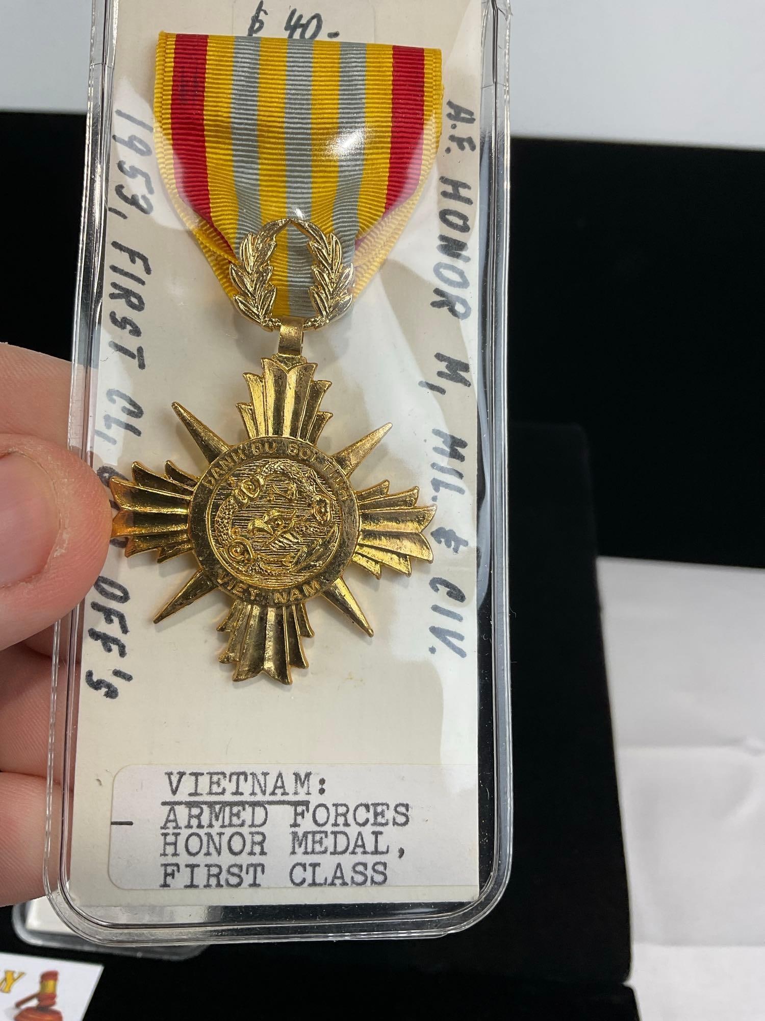 3 Vietnamese Armed Forces Honor Medal 1953, 1x First Class & 2x Second Class - 3