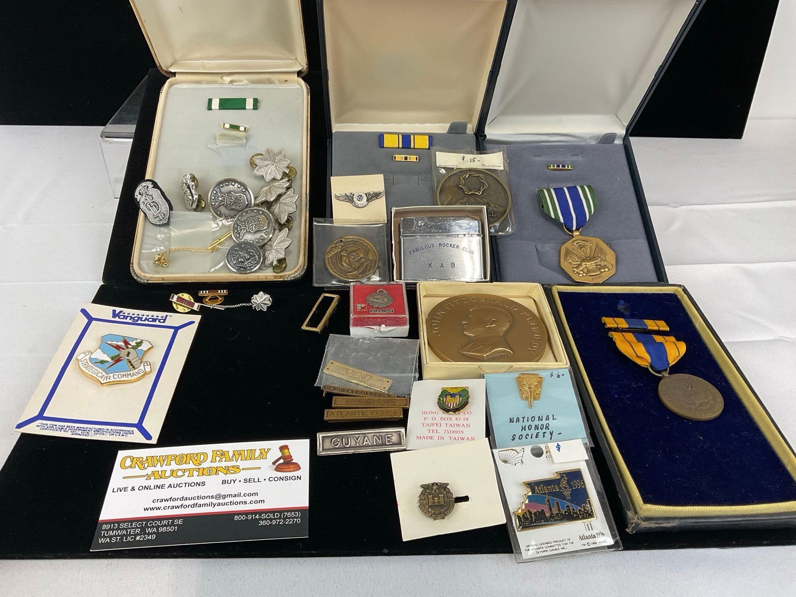 Assortment of US Pins, Buttons, JFK Coin, Army Engineers Pins, Selective Service & Insignia (1 of 3)