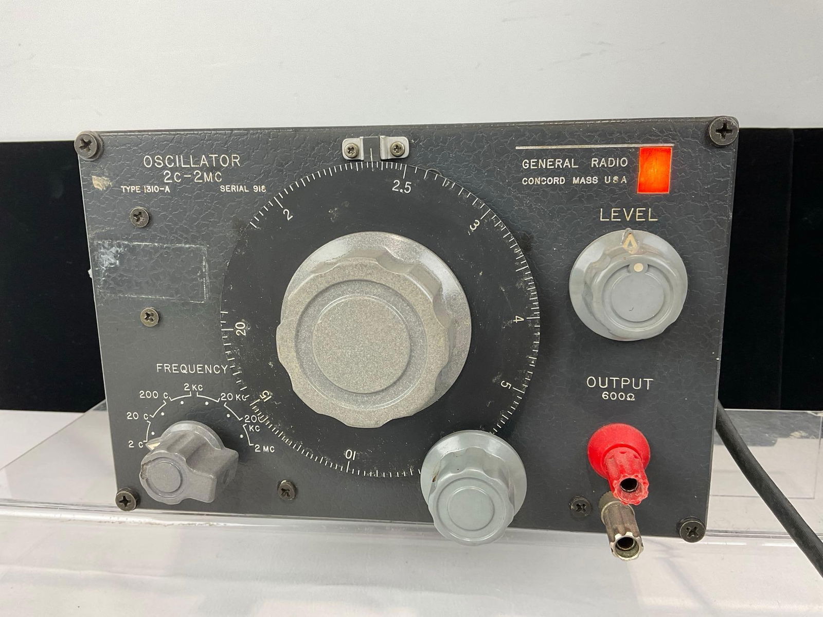 General Radio Co Oscillator 2C-2MC, Type 1310-A, tested & powers on, 6h x 9w x 9d inches - 2