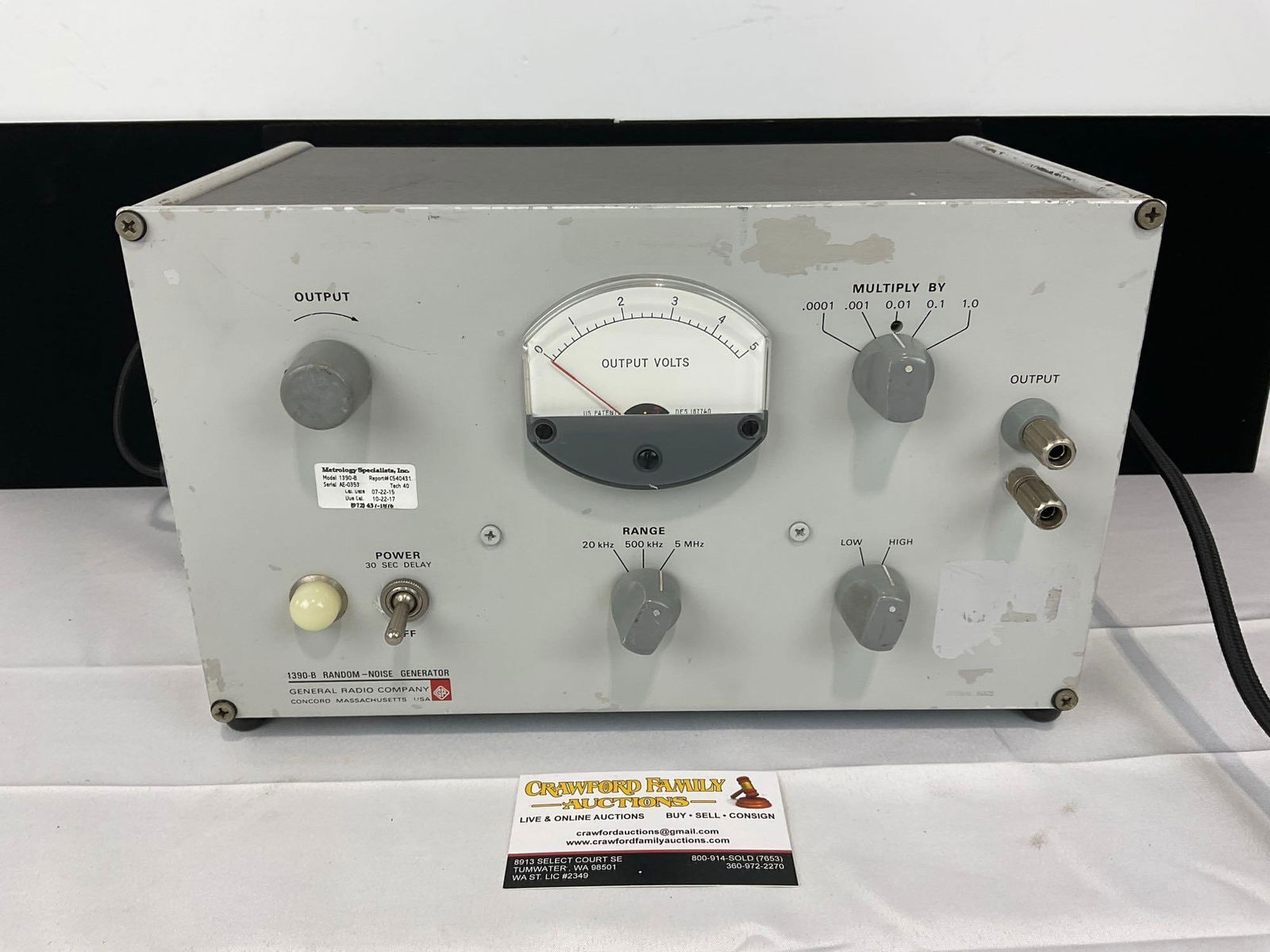 General Radio Co 1390-B Random Noise Generator, 5Hz to 5MHz, 9h x 13w x 10d inches (1 of 5)