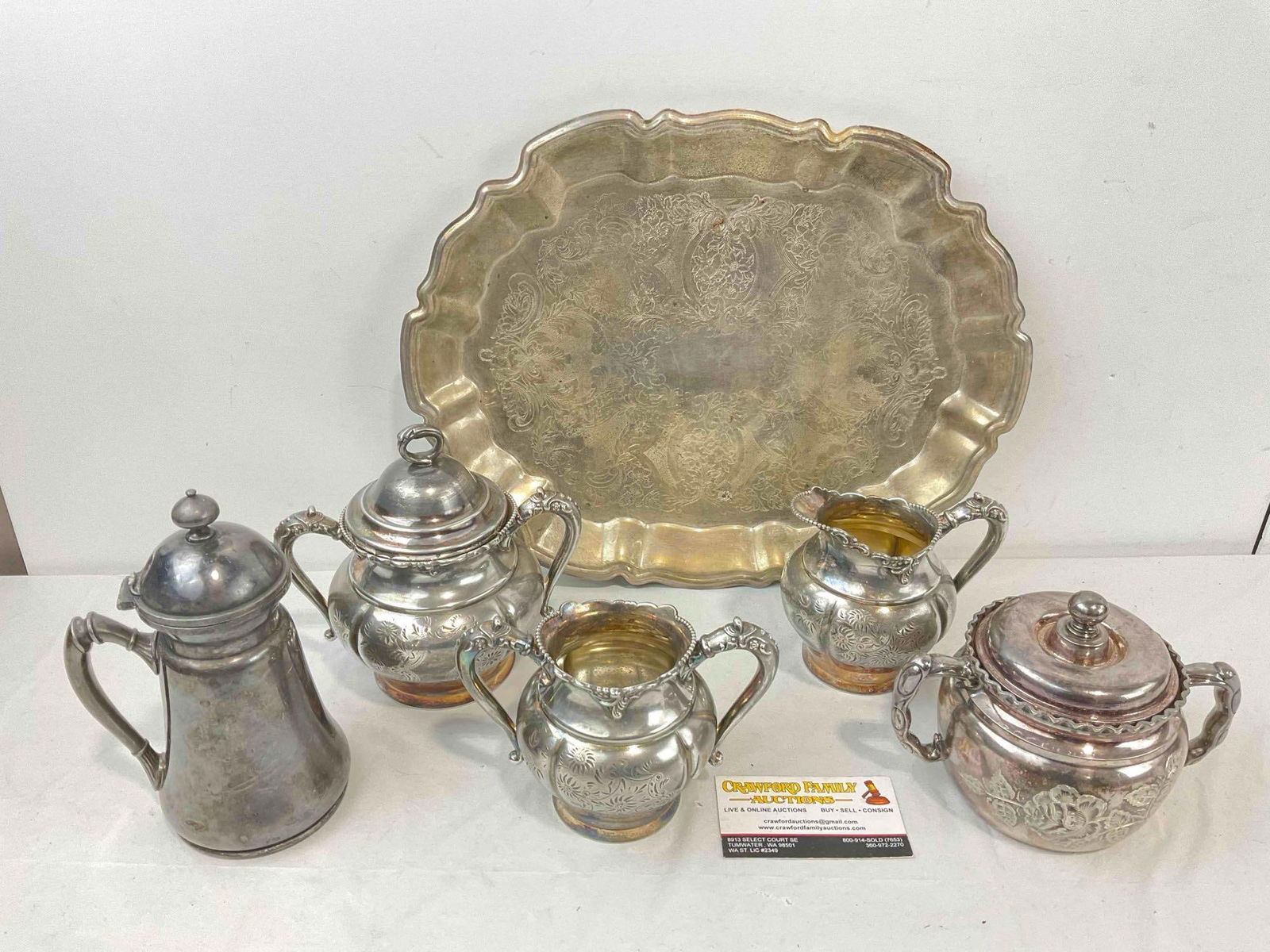 6 pcs Vintage Silver Plated Dish Assortment, incl. 3x Poole Silver, 1x Wilcox, 1x Barbour & More. (1 of 10)