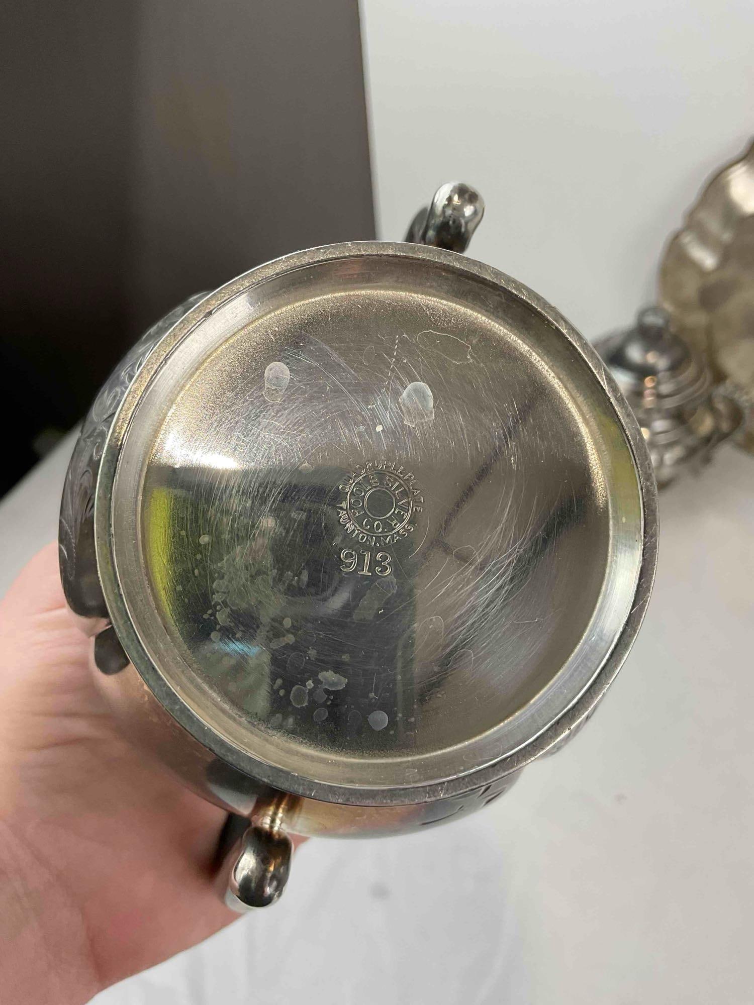 6 pcs Vintage Silver Plated Dish Assortment, incl. 3x Poole Silver, 1x Wilcox, 1x Barbour & More. - 5