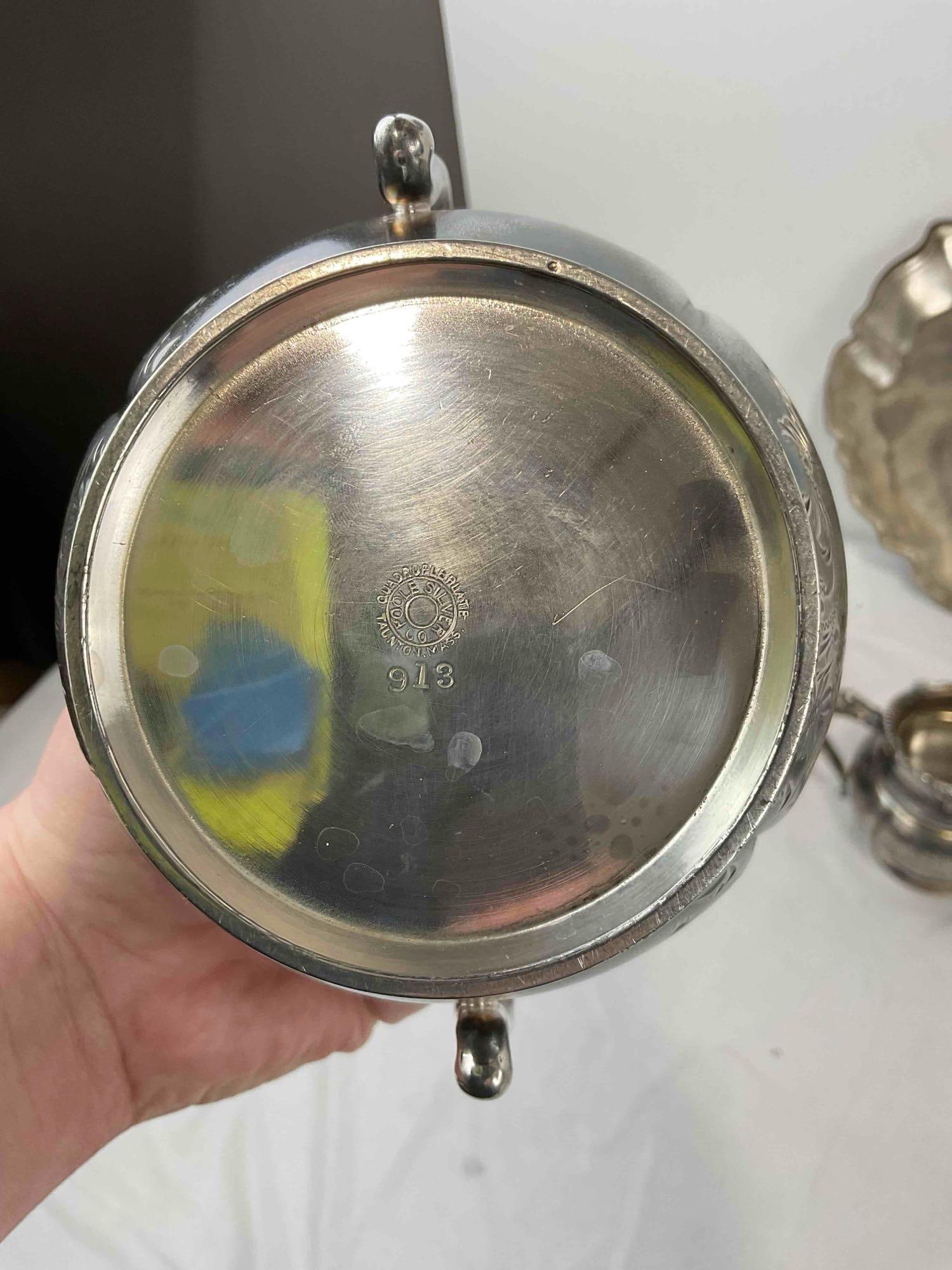 6 pcs Vintage Silver Plated Dish Assortment, incl. 3x Poole Silver, 1x Wilcox, 1x Barbour & More. - 6