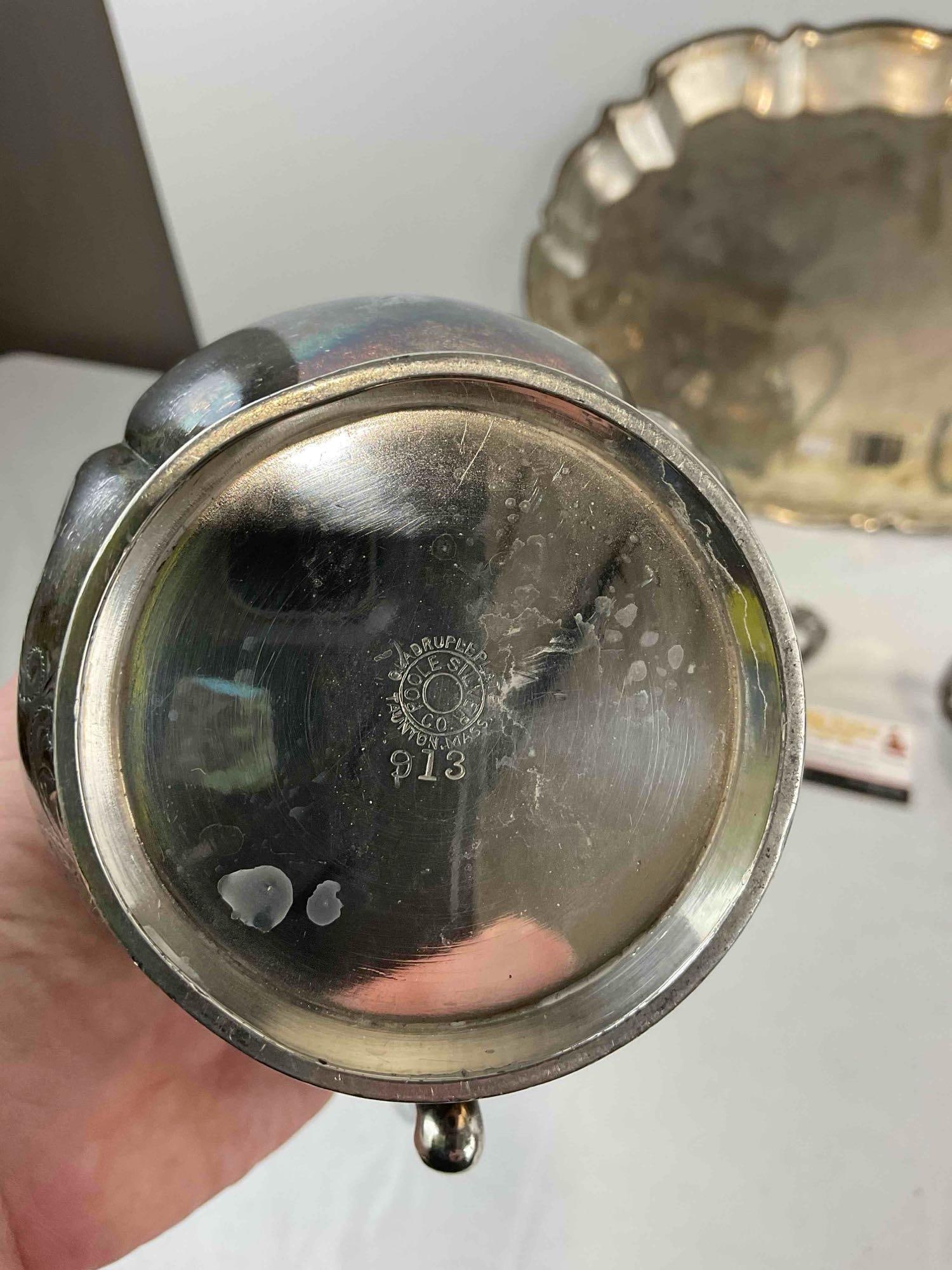 6 pcs Vintage Silver Plated Dish Assortment, incl. 3x Poole Silver, 1x Wilcox, 1x Barbour & More. - 7