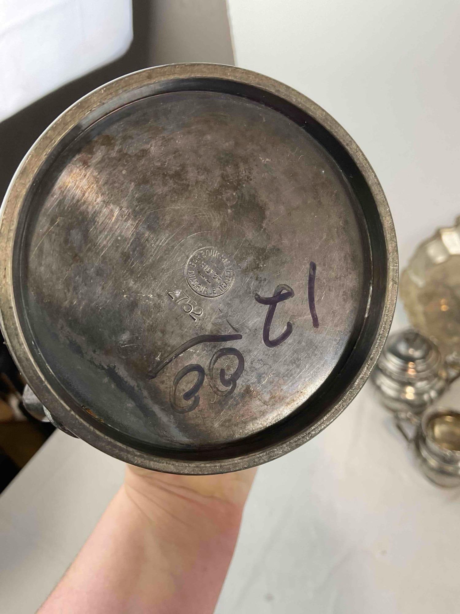 6 pcs Vintage Silver Plated Dish Assortment, incl. 3x Poole Silver, 1x Wilcox, 1x Barbour & More. - 9