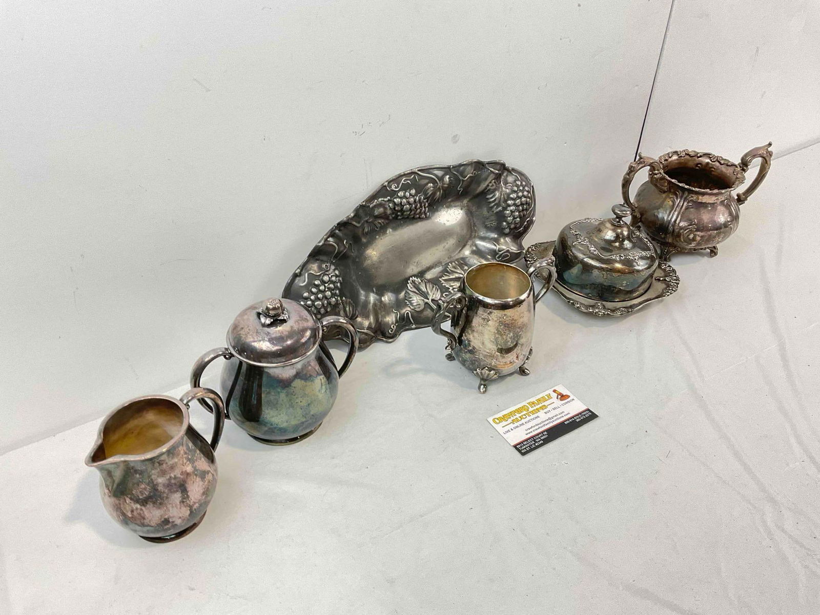 6 pcs Vintage Silver Plated Dish Assortment, incl. 2x Wilcox Apple, 1x P.A. Coon & More! See pics. - 2