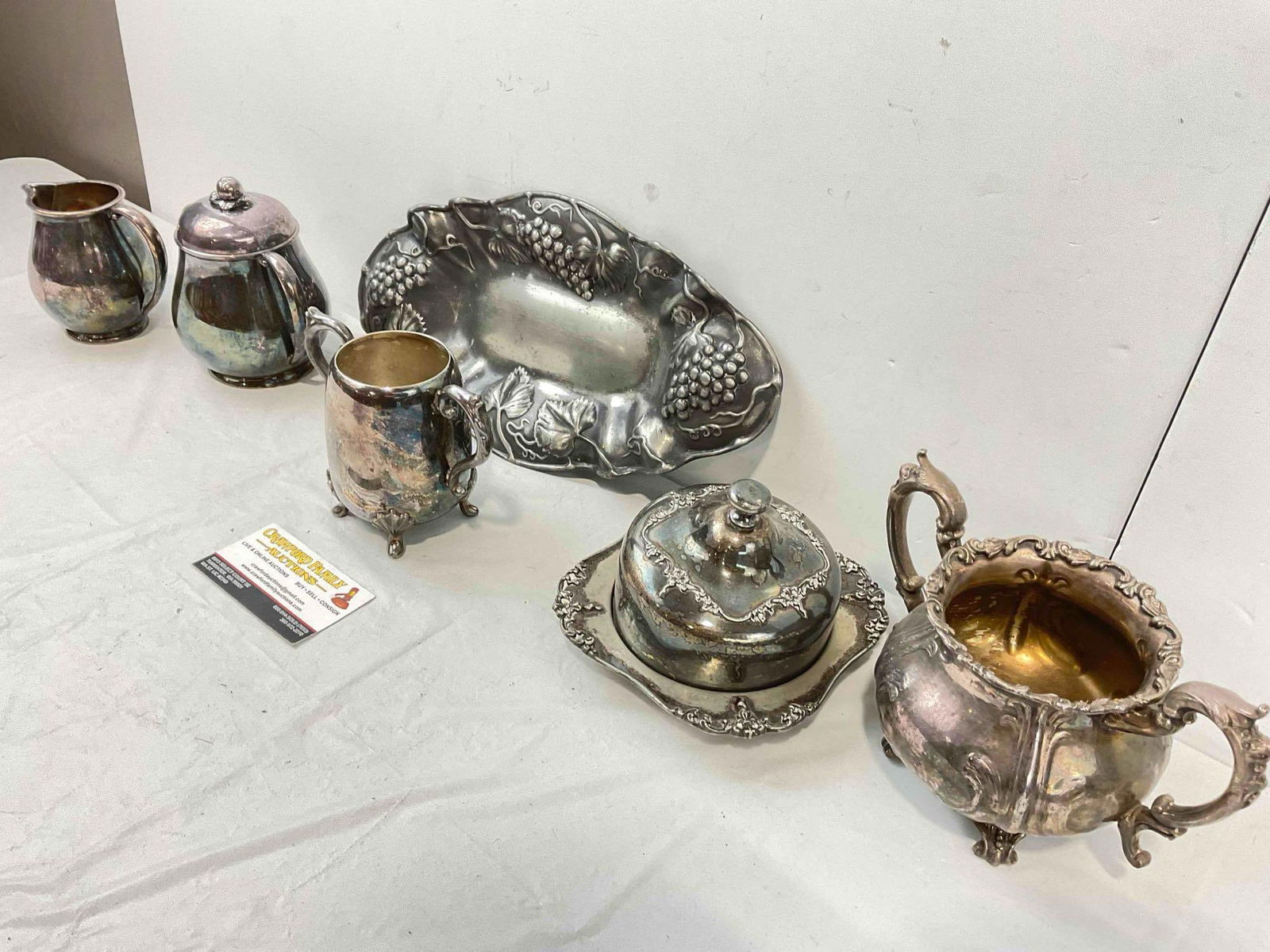 6 pcs Vintage Silver Plated Dish Assortment, incl. 2x Wilcox Apple, 1x P.A. Coon & More! See pics. - 3