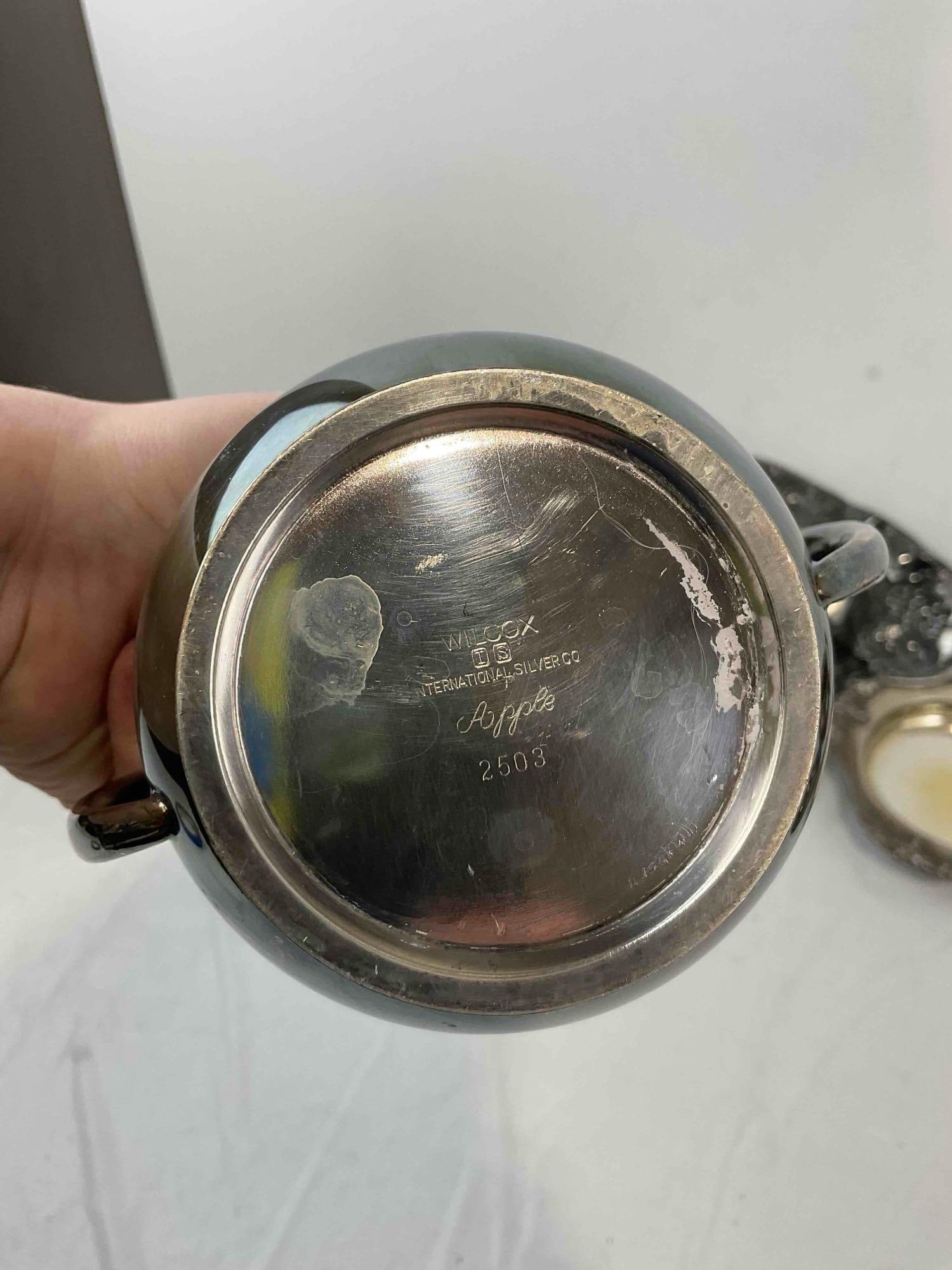 6 pcs Vintage Silver Plated Dish Assortment, incl. 2x Wilcox Apple, 1x P.A. Coon & More! See pics. - 6