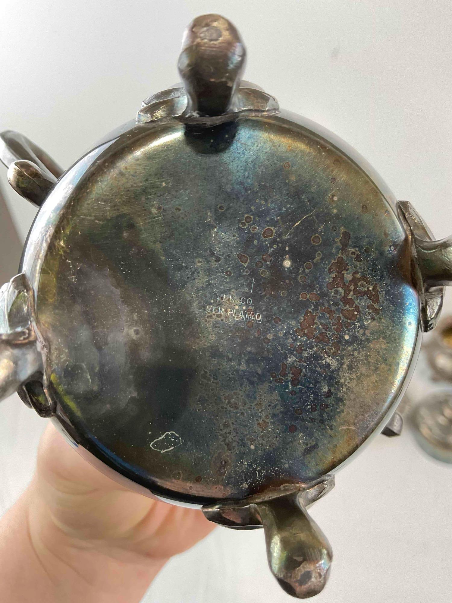 6 pcs Vintage Silver Plated Dish Assortment, incl. 2x Wilcox Apple, 1x P.A. Coon & More! See pics. - 8