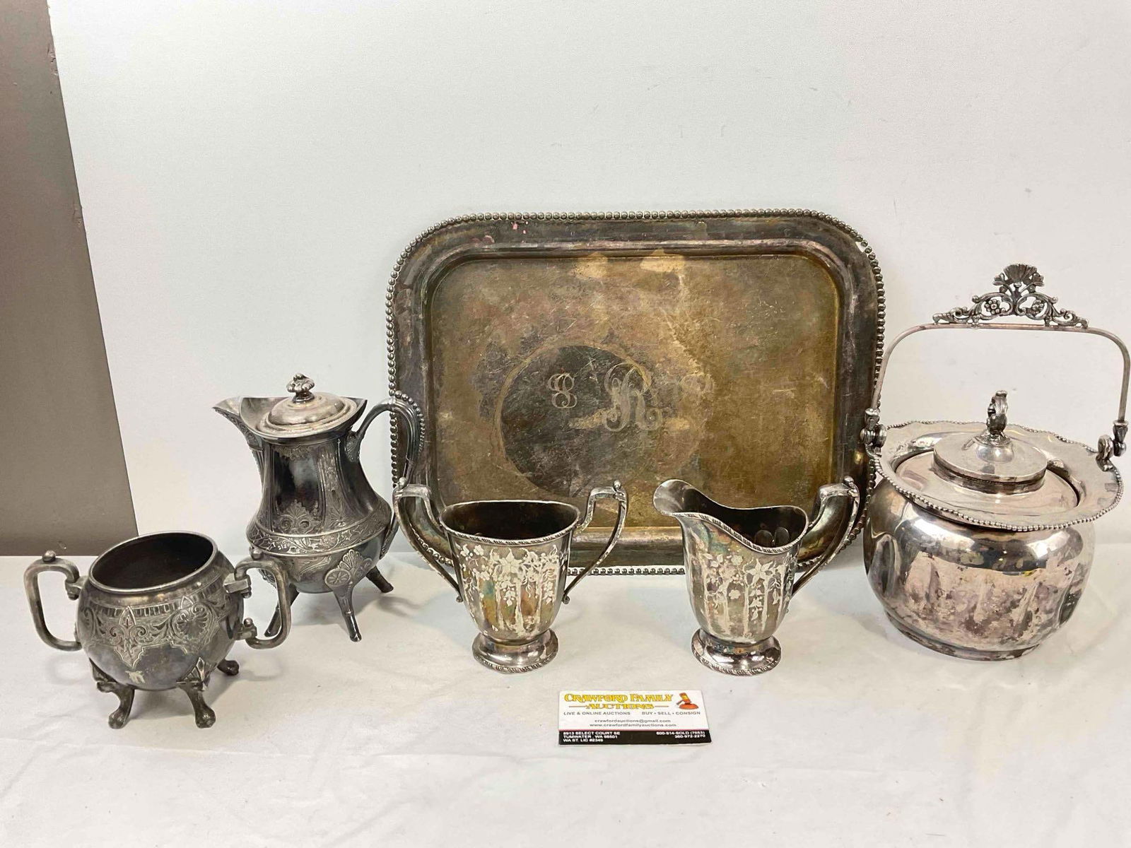 6 pcs Vintage Silver Plated Dish Assortment, incl. 1x Rogers, 2x Pairpoint & More! See pics. (1 of 9)