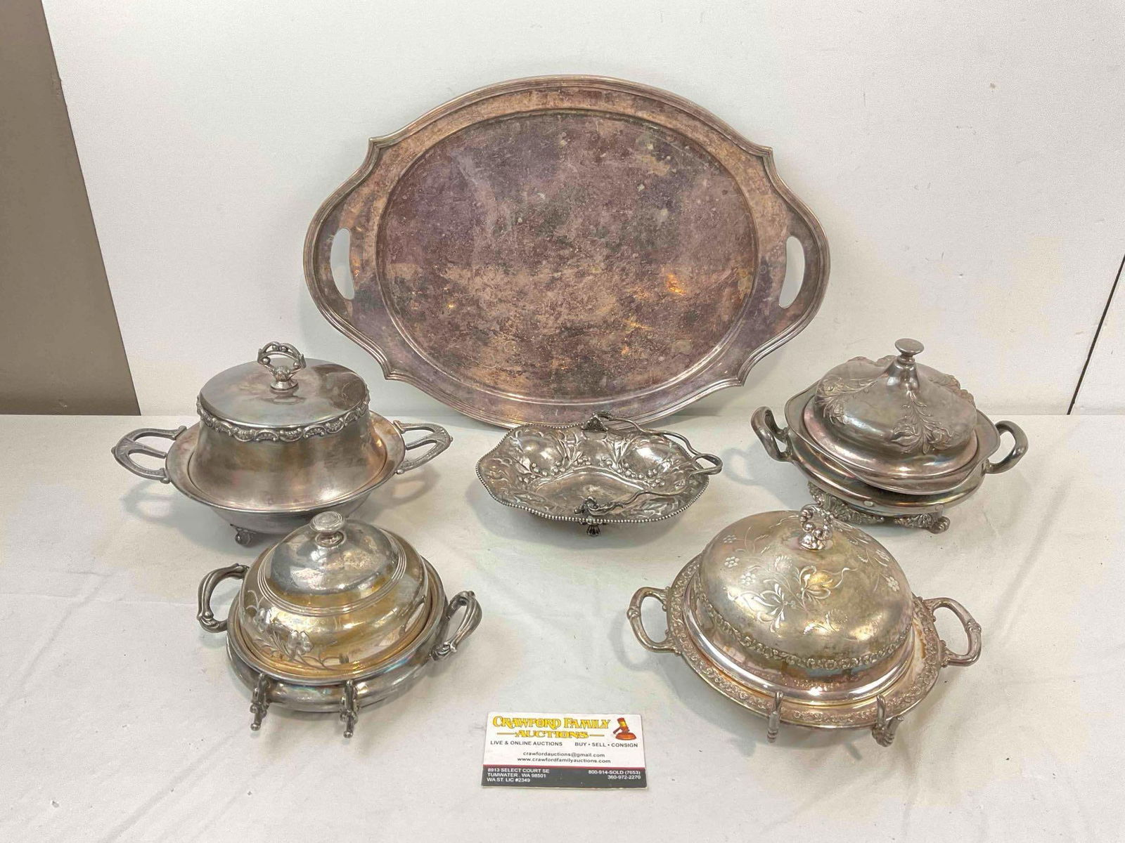 6 pcs Vintage Silver Plated Dish Collection, incl. 2x Forbes, 1x Reed & Barton, 1x Pairpoint & Mo... (1 of 13)