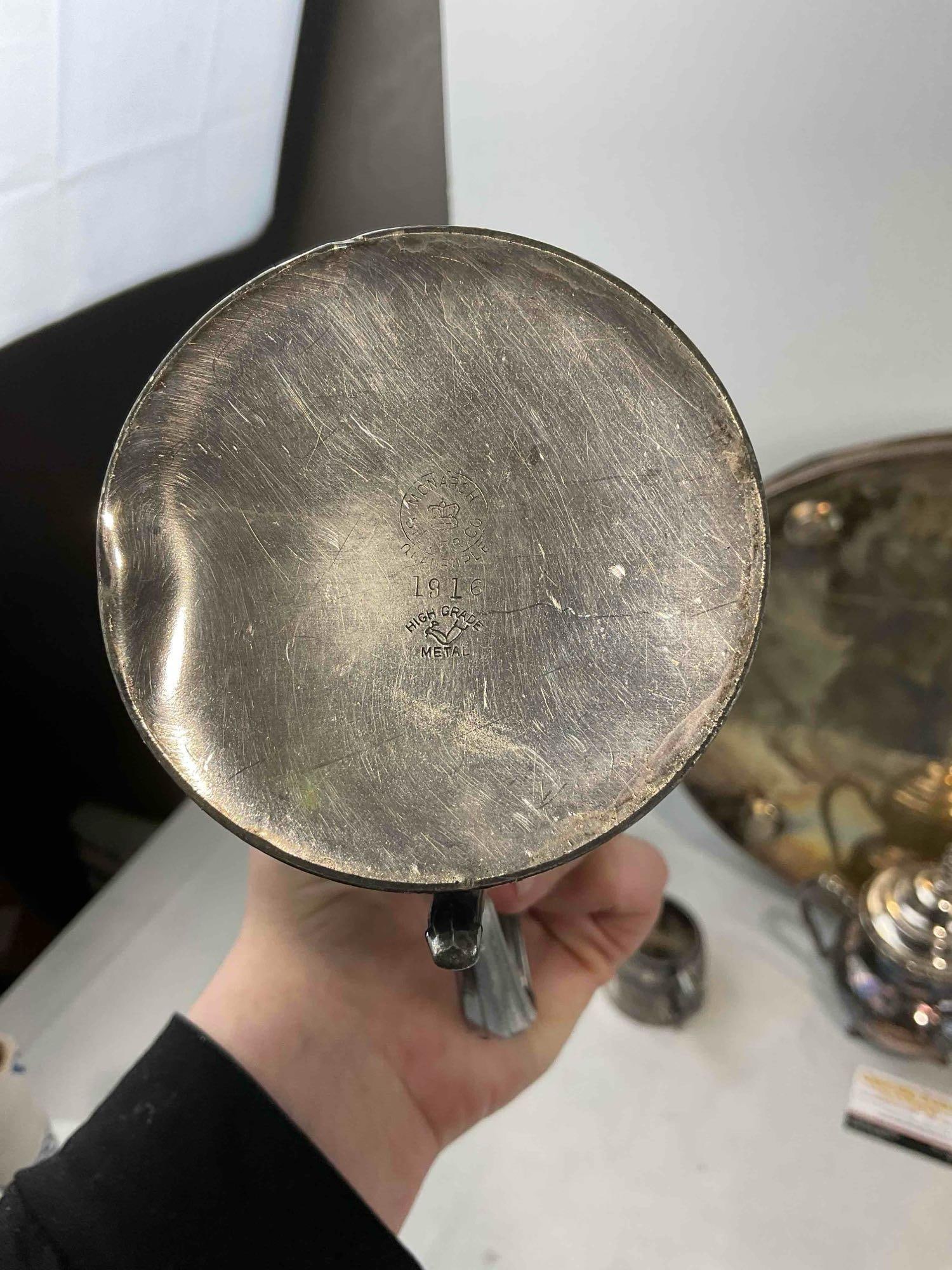 6 pcs Vintage Silver Plated Dish Assortment, incl. 2x Monarch, Rogers & More! Good Condition. - 10