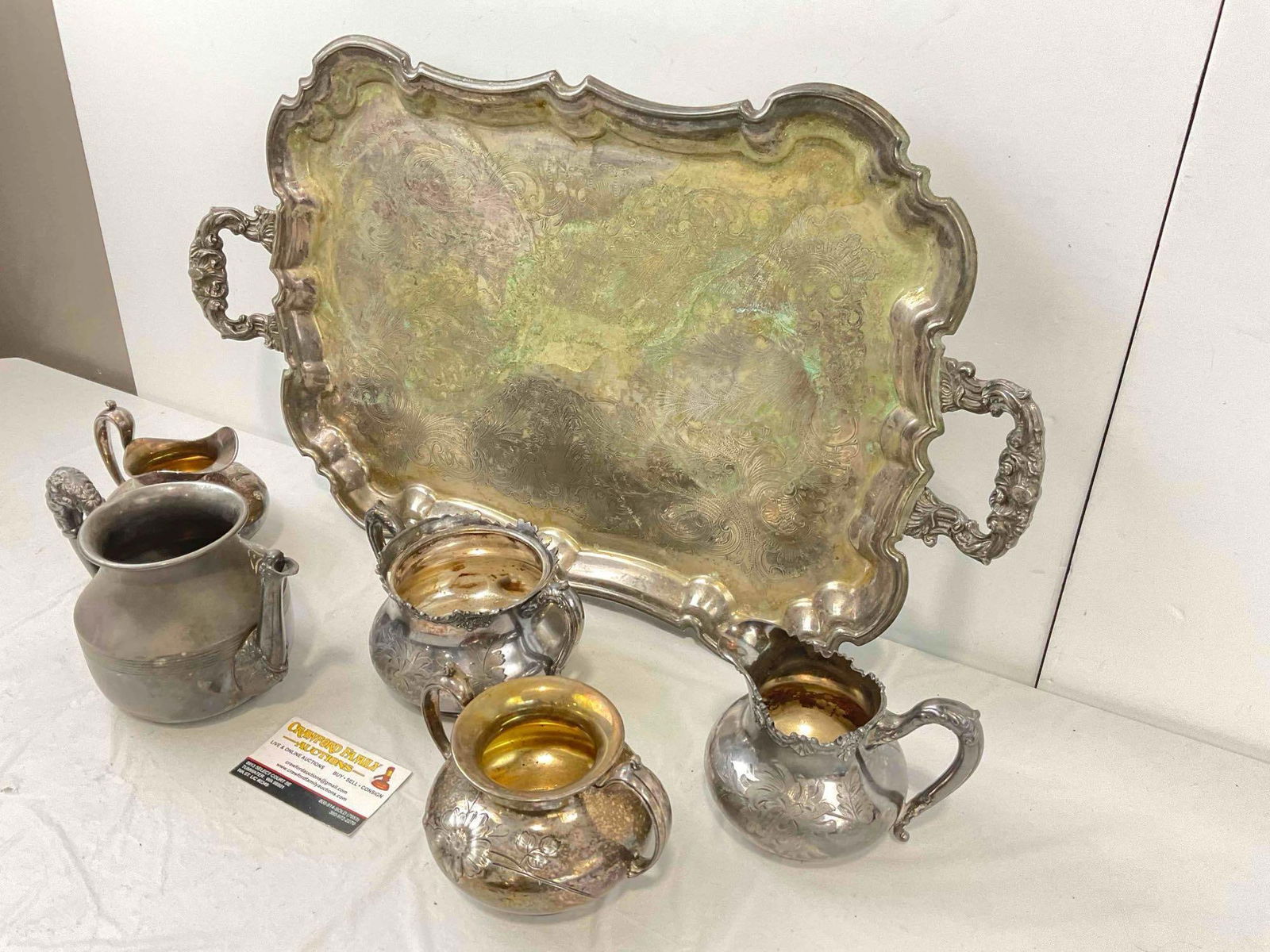 6 pcs Vintage Silver Plated Dish Assortment, incl. 2x Pairpoint & 2x Reed & Barton. See pics. - 2