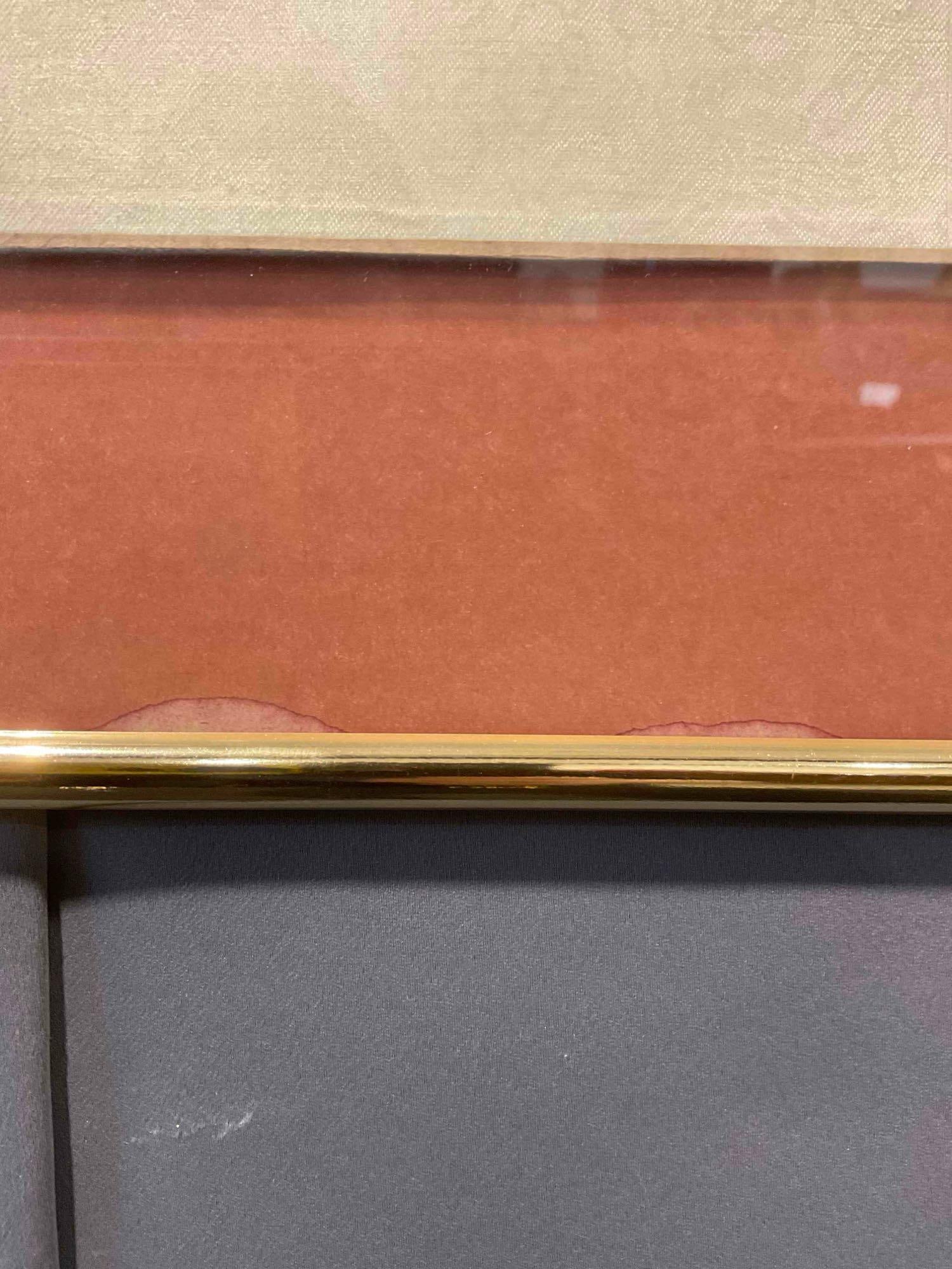 Vintage Framed Chinese Silk Painting w/ Yellow Dahlia Flowers. Very Good Condition. See pics. - 3