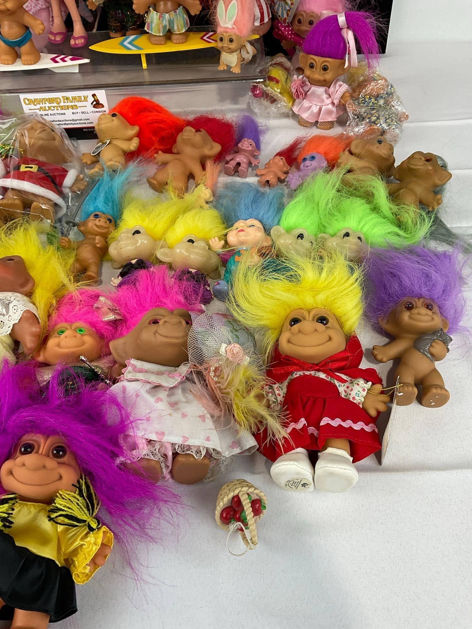40+ Vintage Troll Dolls Variety of Styles, mostly by Russ, Multicolor hair - 4