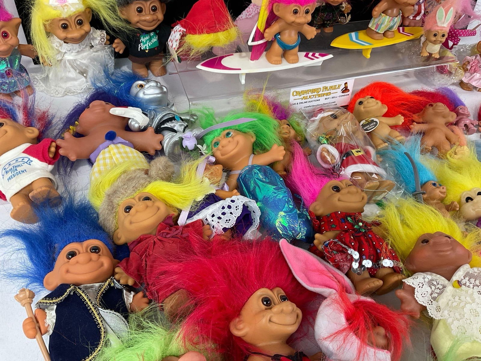 40+ Vintage Troll Dolls Variety of Styles, mostly by Russ, Multicolor hair - 8
