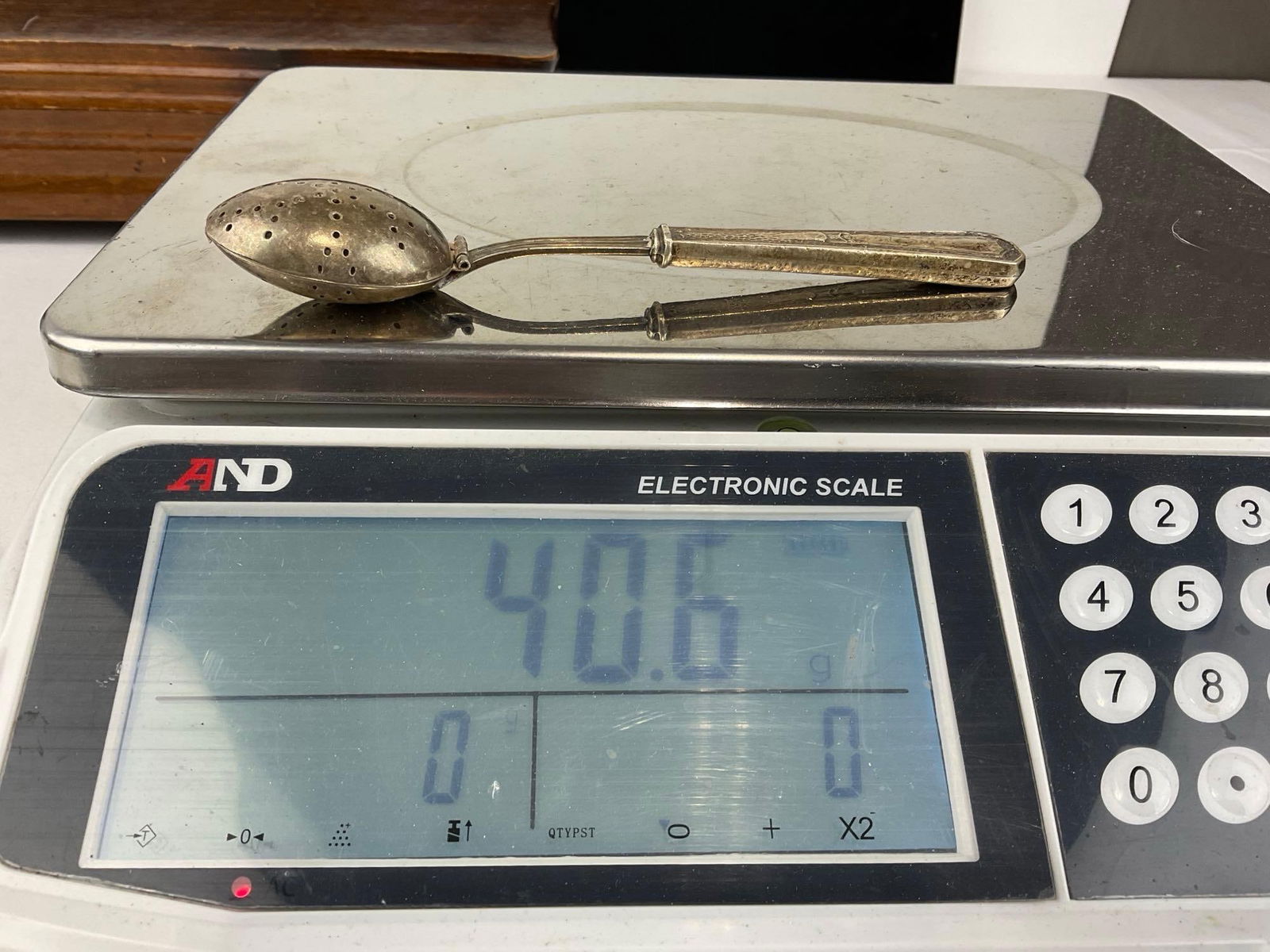 Vintage Flatware Case w/ Sterling Spoons, 125.2 grams ttw & Antique Servingware, marked 6/22/1875 - 16