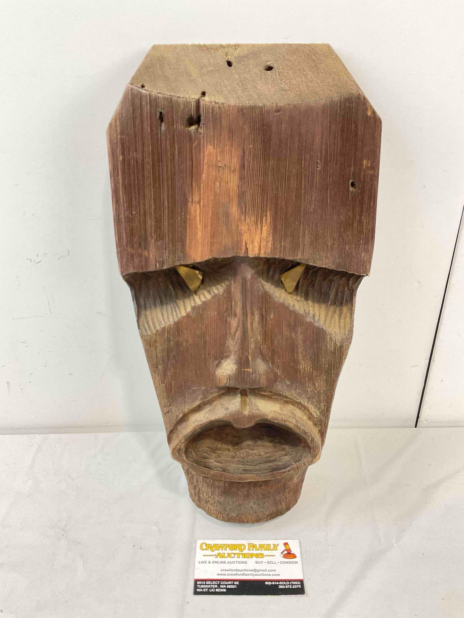 Vintage Original Wooden Sculpture "La Commere" by James T. Hopkins. Very Good Condition. (1 of 5)