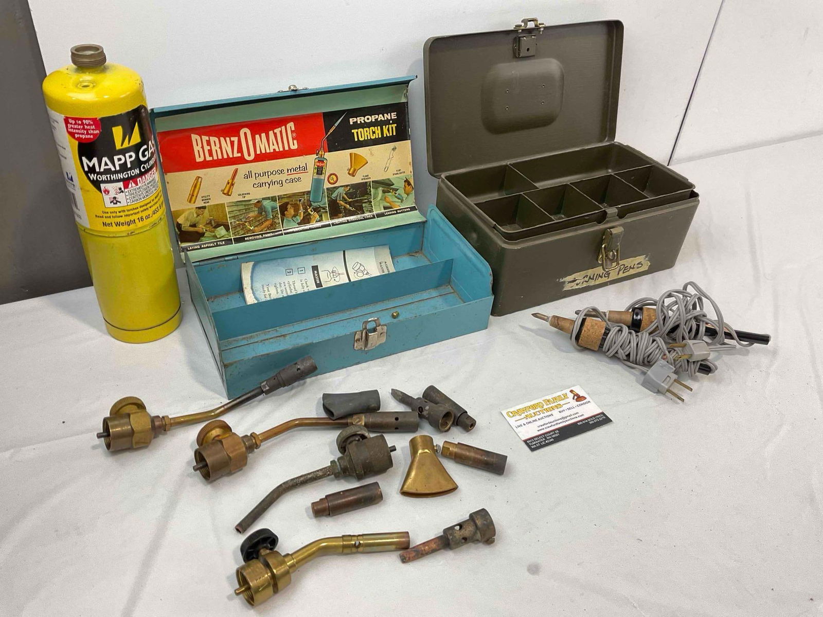 2 pcs Metal Tool Boxes w/ Contents, incl. Bernzomatic Propane Torch Kit & 2x Burning Pens. - 3