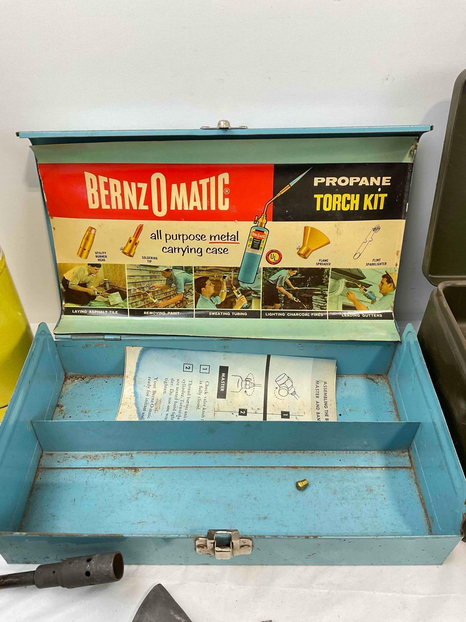2 pcs Metal Tool Boxes w/ Contents, incl. Bernzomatic Propane Torch Kit & 2x Burning Pens. - 5