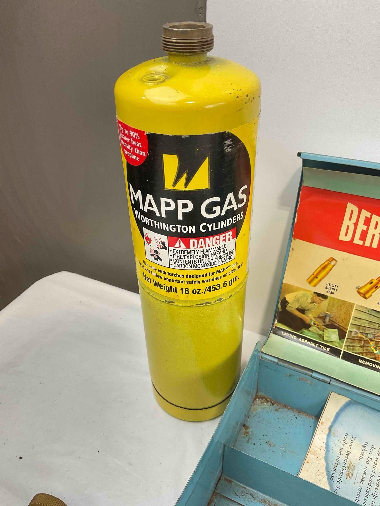 2 pcs Metal Tool Boxes w/ Contents, incl. Bernzomatic Propane Torch Kit & 2x Burning Pens. - 6