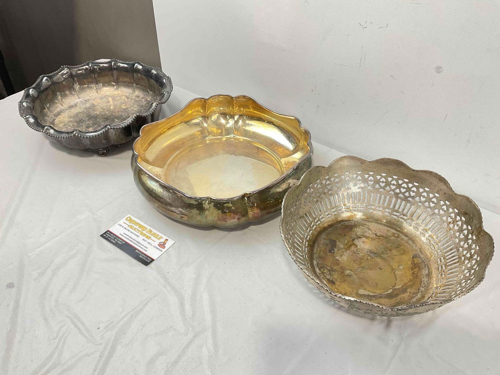 3 pcs Vintage Silver Plated Bowls, incl. Reed & Barton. Very Good Condition. See pics. - 2