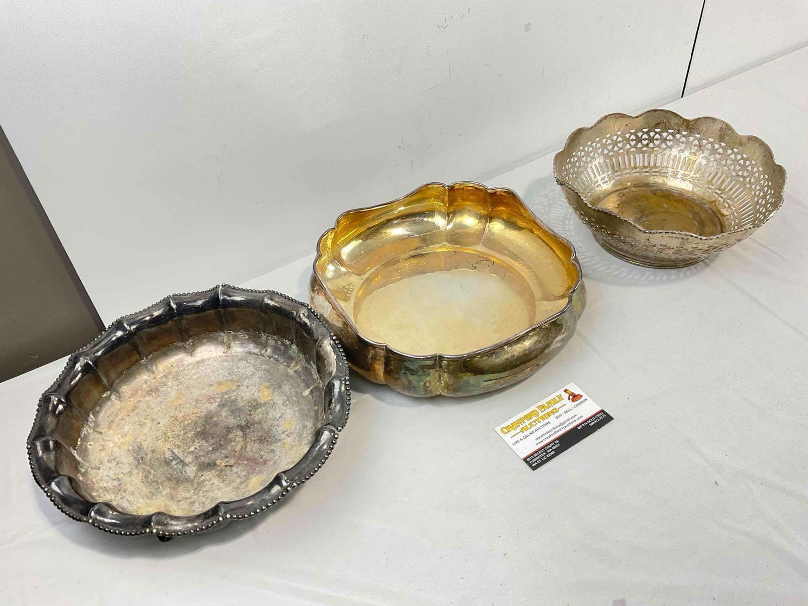 3 pcs Vintage Silver Plated Bowls, incl. Reed & Barton. Very Good Condition. See pics. - 3