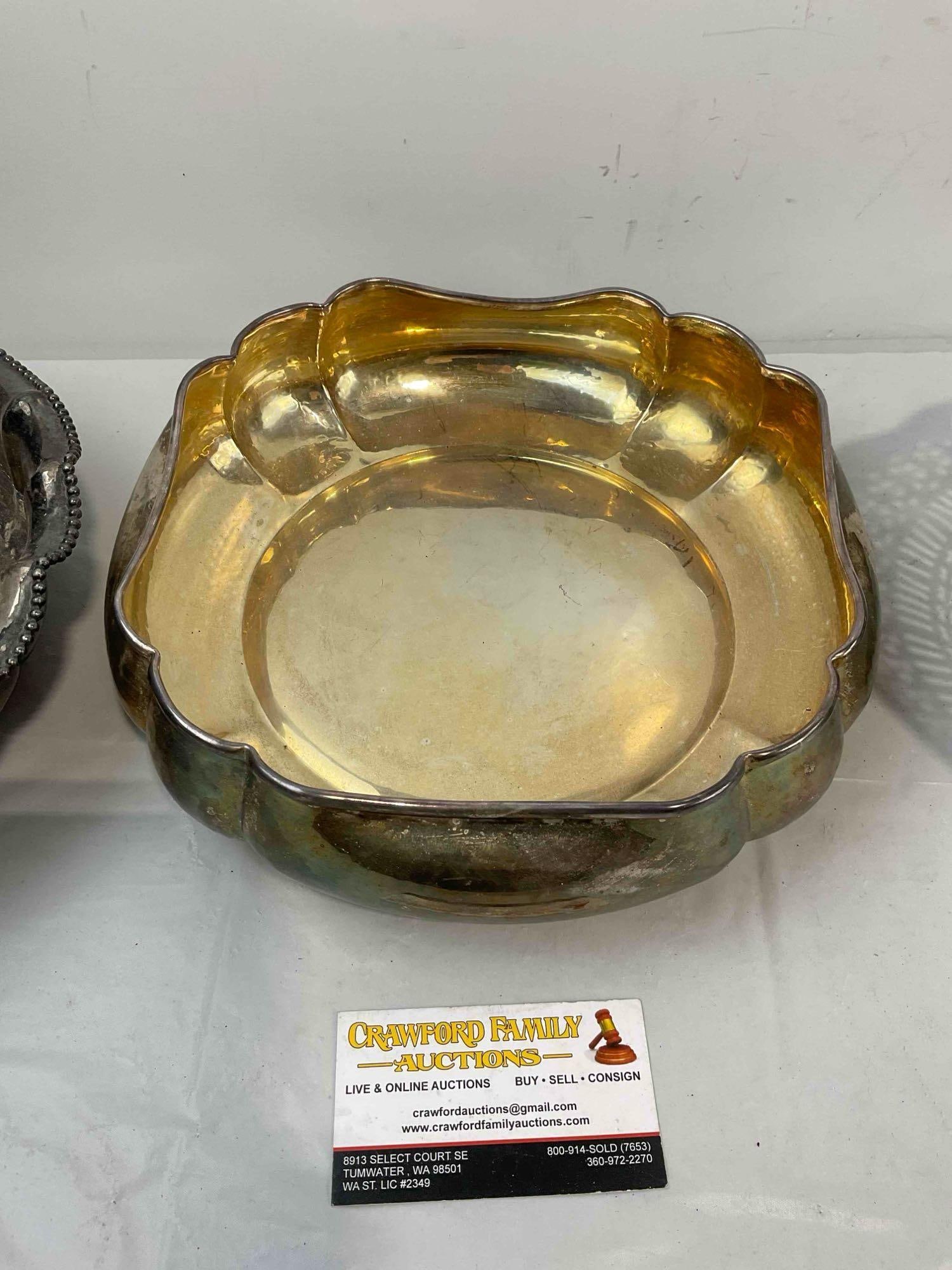 3 pcs Vintage Silver Plated Bowls, incl. Reed & Barton. Very Good Condition. See pics. - 5