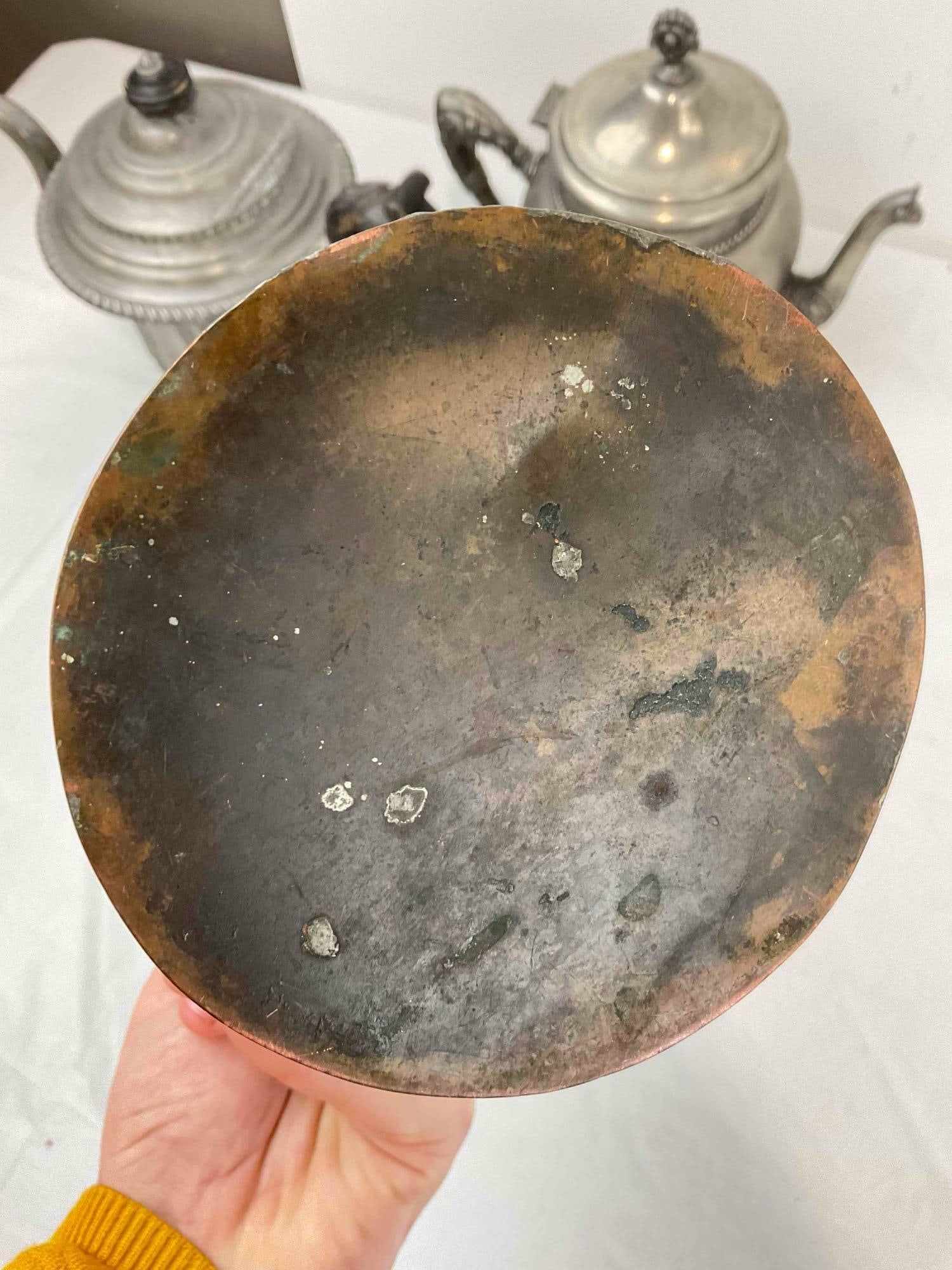 3 pcs Antique Silver Plated Tea Pots, incl. Dixon & Son and New Amsterdam Silver Co. See pics. - 9