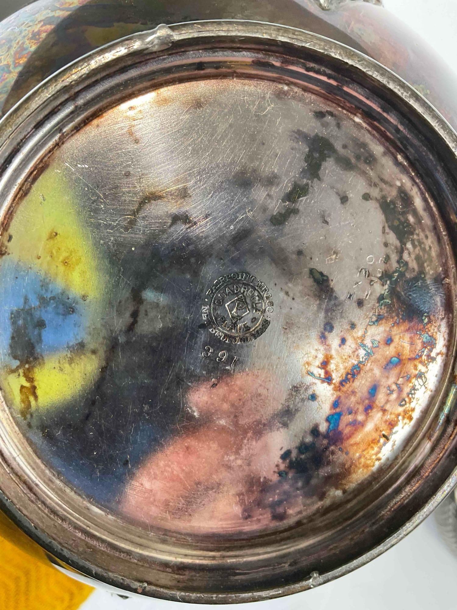 3 pcs Antique Silver Plated Tea Pots, incl. James Dixon & Sons, Van Bergh & Pairpoint. See pics - 9