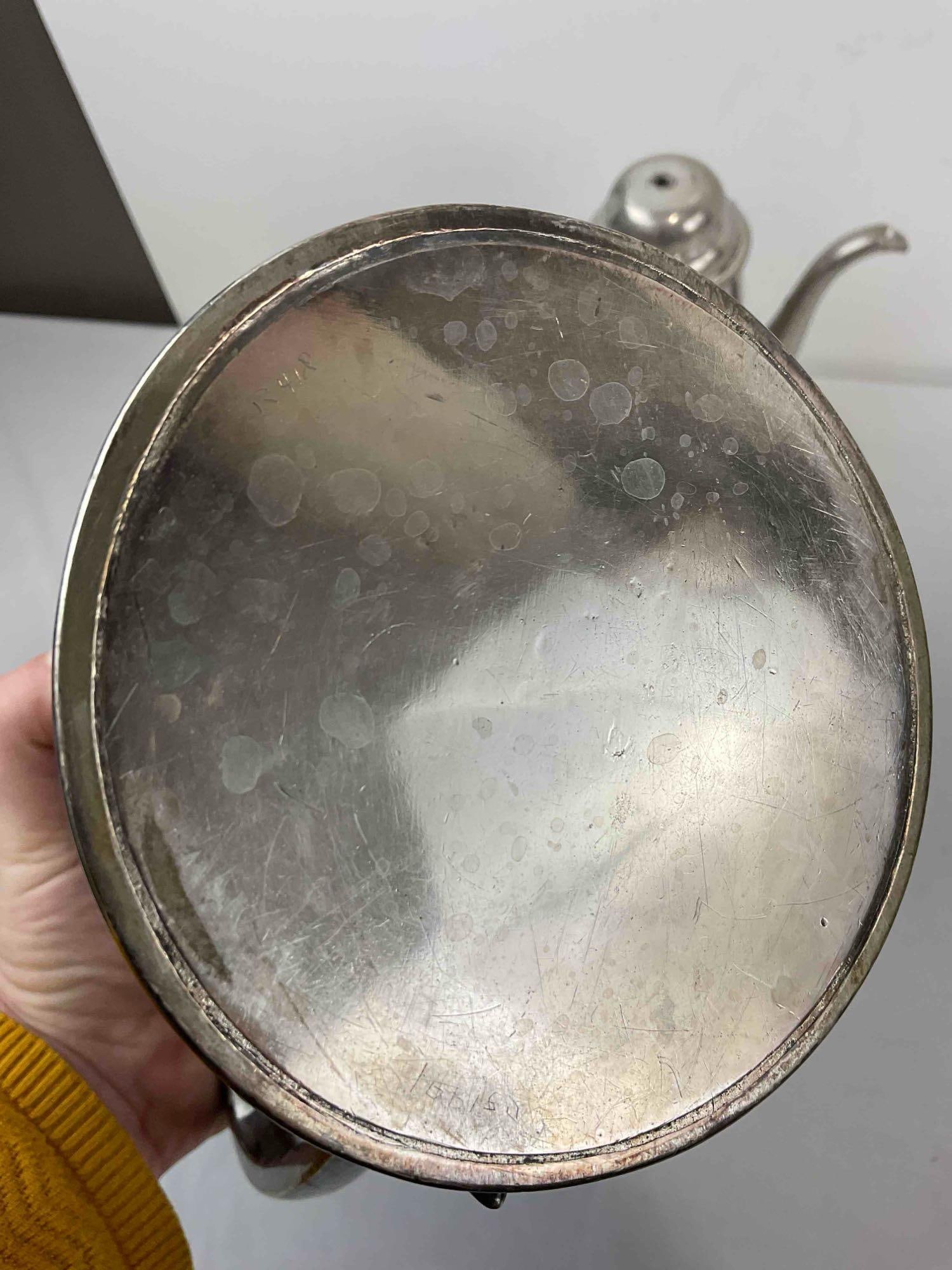 3 pcs Vintage Tea Pots, incl. 2x Silver Plate & 1x Pewter. Sheffield & Sportcraft Makers. See pics. - 10