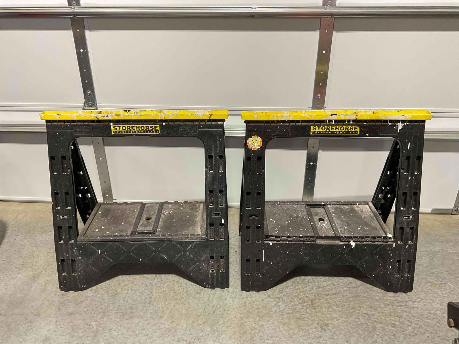 Pair of Storehouse Plastic Folding Sawhorses. Good Condition. See pics. - 4