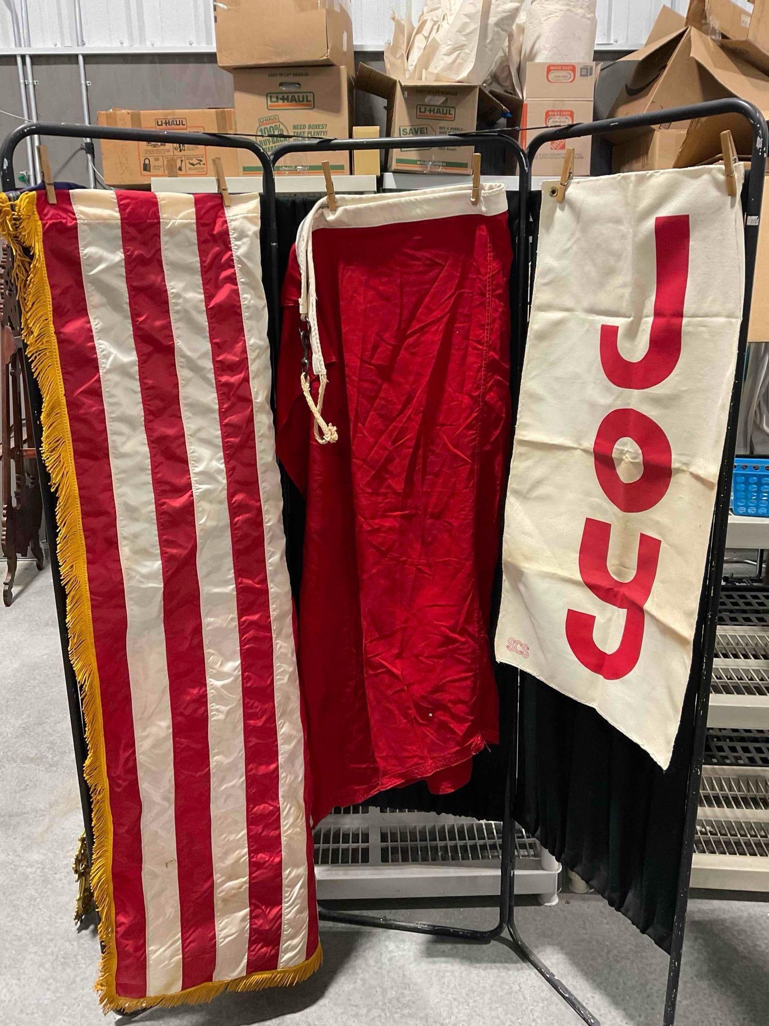 3 pcs Vintage Flags, incl. Dura-Lite Nylon American Flag, Maritime Naval Flag & More! See pics. (1 of 9)