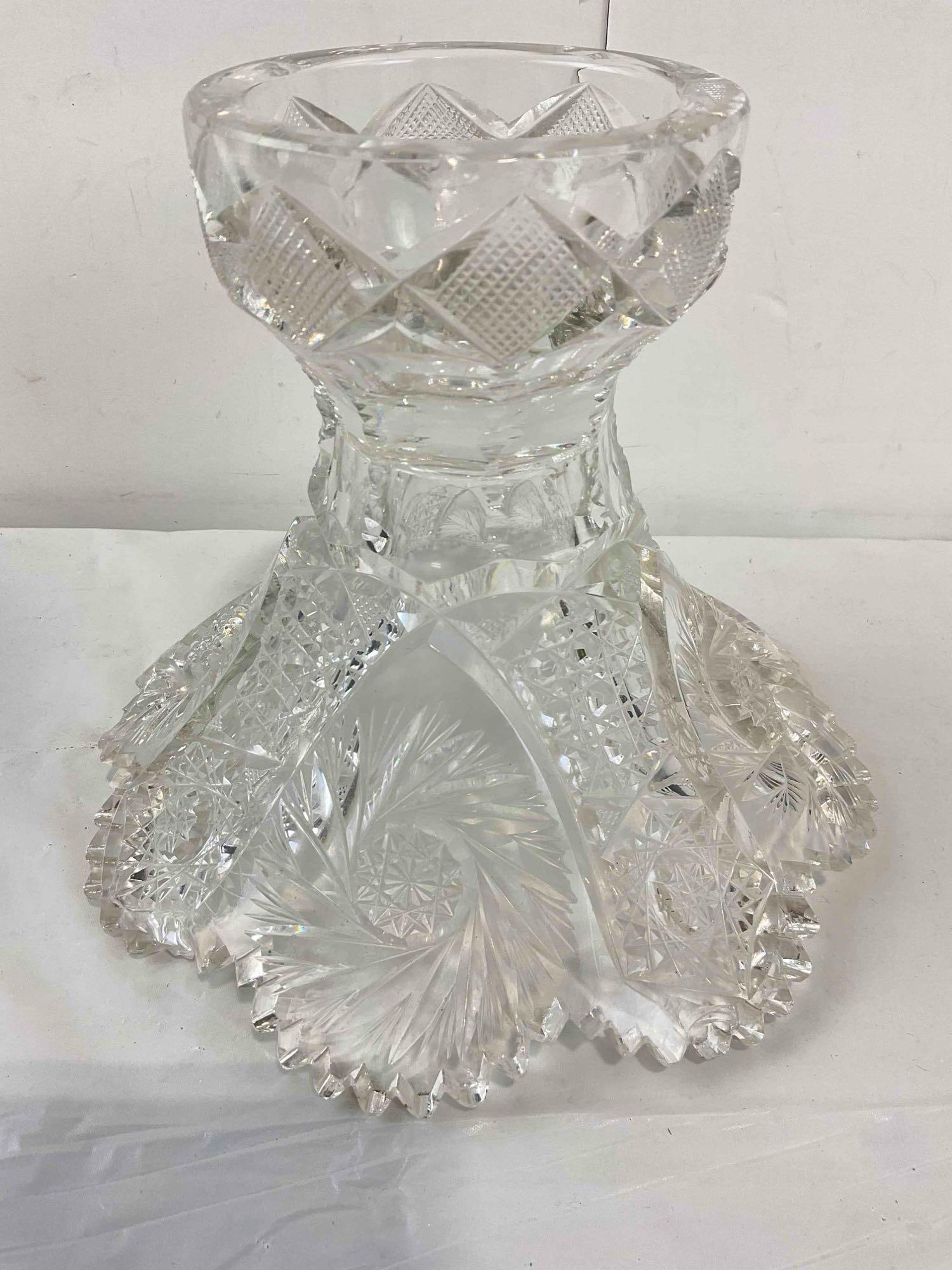 4 pcs Cut Crystal Lead Glass Assortment, incl. 1x Waterford Vase. Good Condition. See pics. - 11