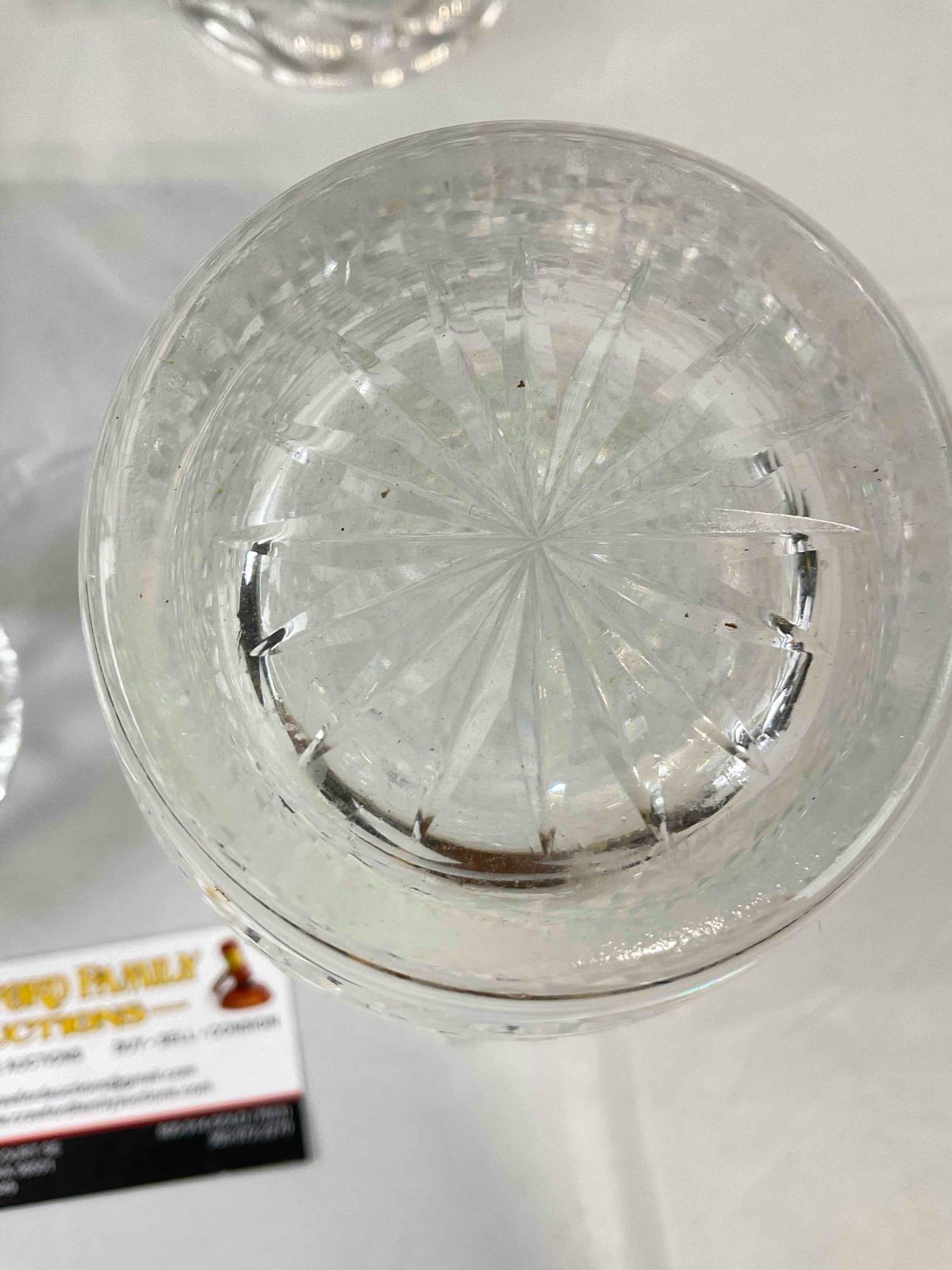 4 pcs Cut Crystal Lead Glass Assortment, incl. 1x Waterford Vase. Good Condition. See pics. - 6