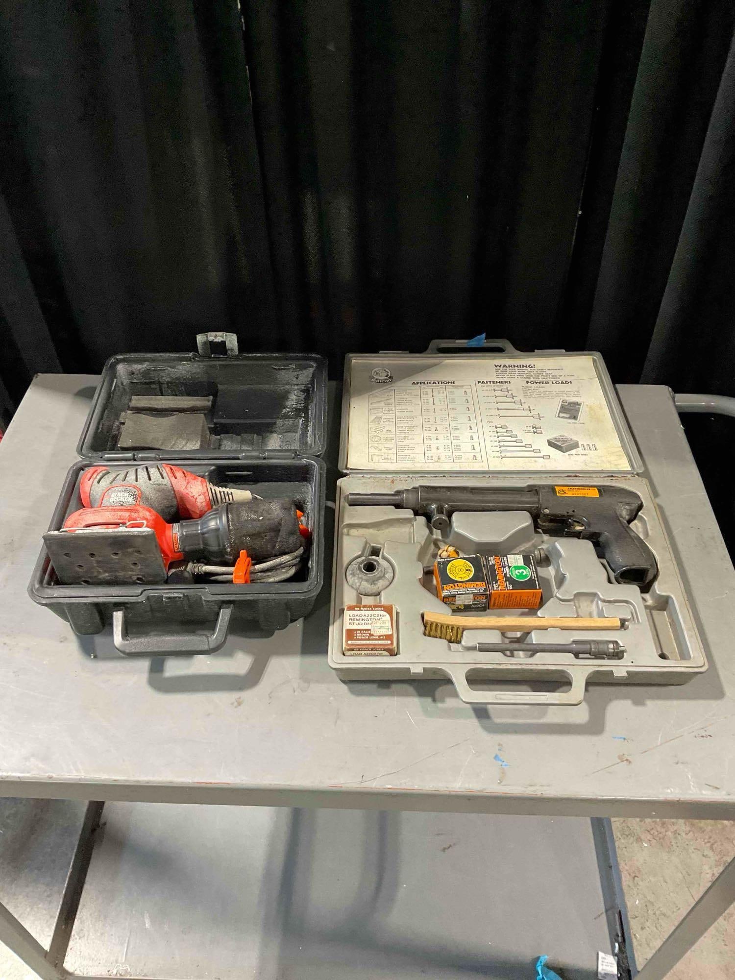 Black and Decker Palm Sander and a Jericho Powder Fired Stud Driver w/ Original Cases (1 of 5)