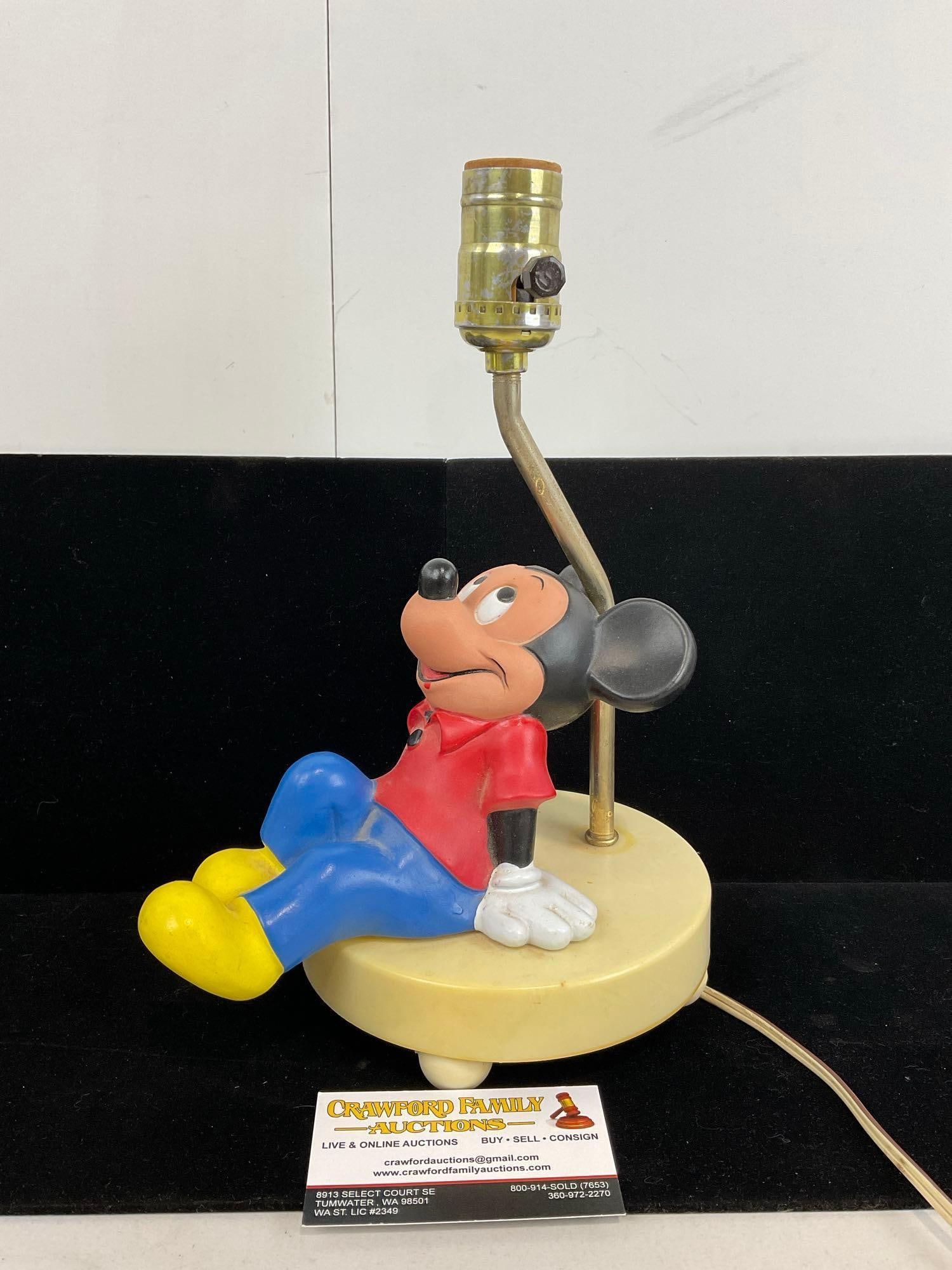 Vinyl Mickey Mouse Figure Lamp, The Dolly Toy Co, needs lightbulb & shade, 13h x 7w x 7d inches (1 of 4)