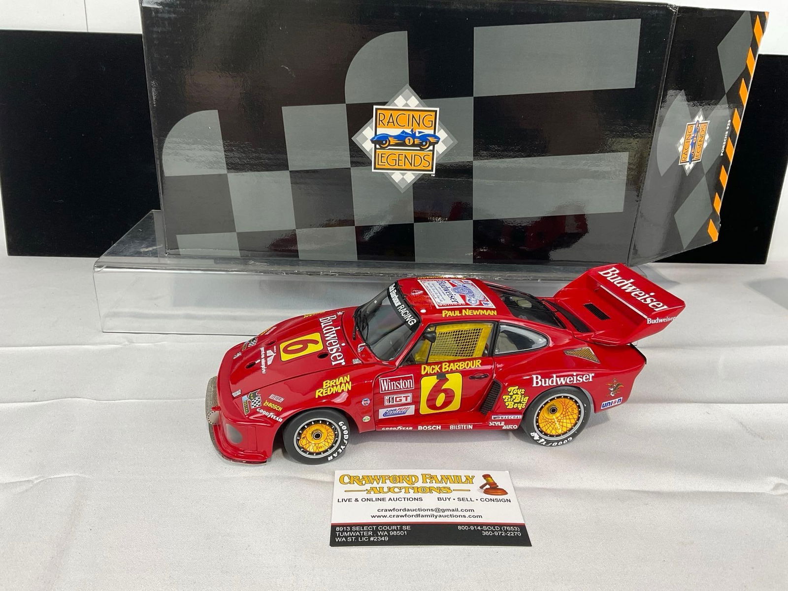 Racing Legends 1979 Porsche 935 Turbo Daytona 1/18 Scale Diecast Car Model orig box: Appears to be in good shape. The piece measures approx 6h x 15w x 9d inches. See pics. E-5420