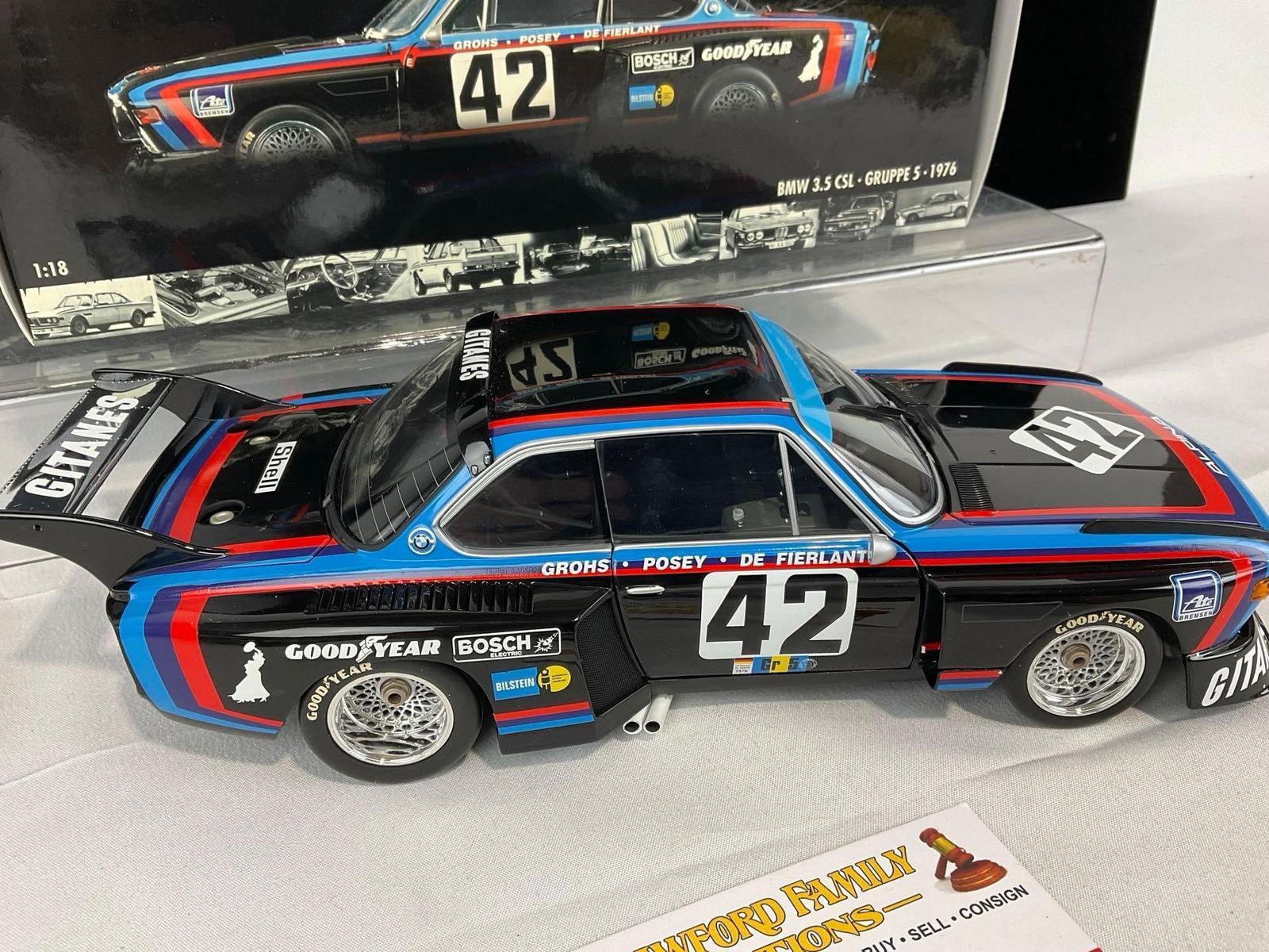 Minichamps 1976 BMW 3.5 CSL Gruppe 5, 1/18 Scale Diecast Car Model orig box - 2